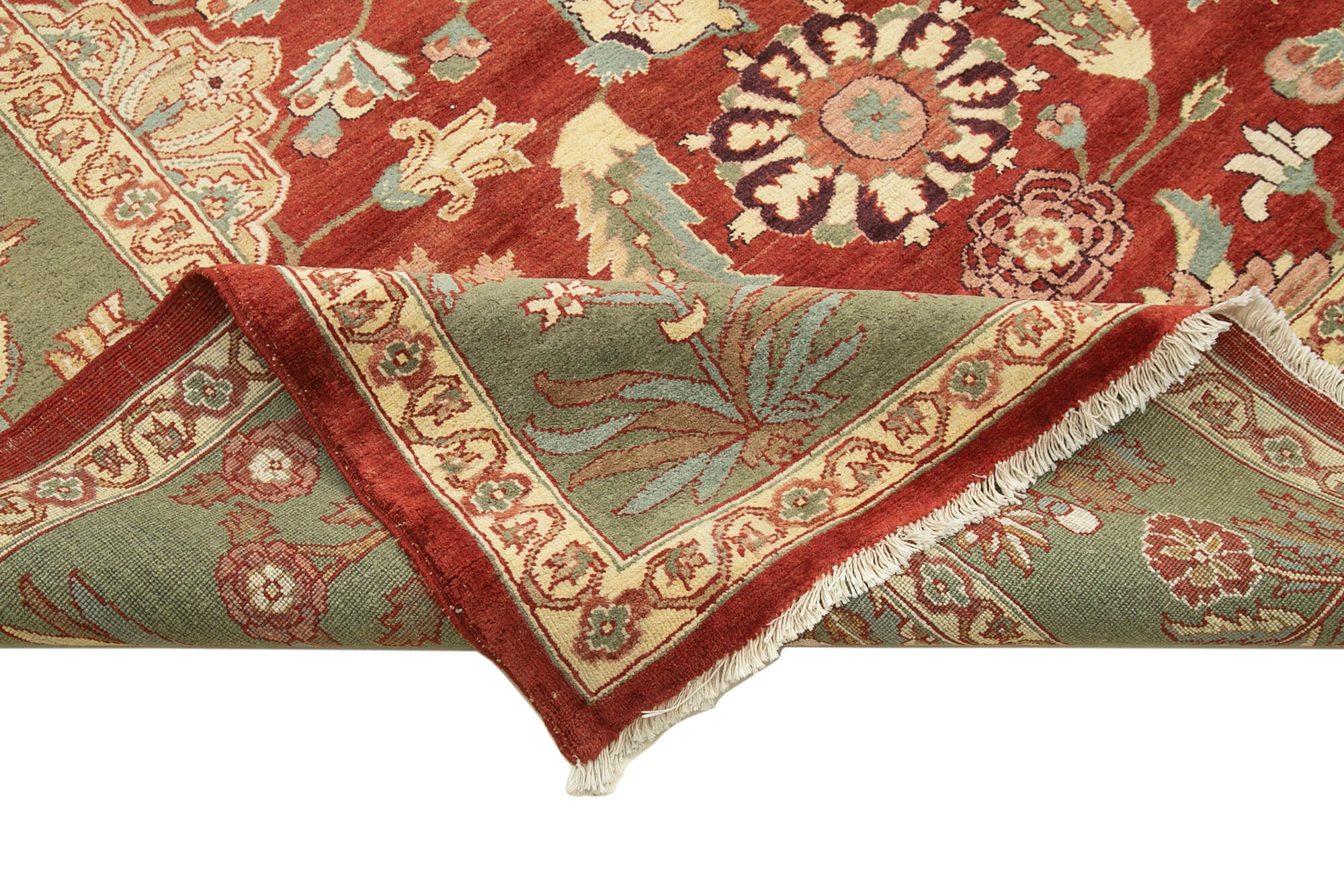 Handmade Wool Area Rug – Vintage Turkish Carpet Red Wool Rug 9'9'' x 14'1'' Classic Cotton Rug