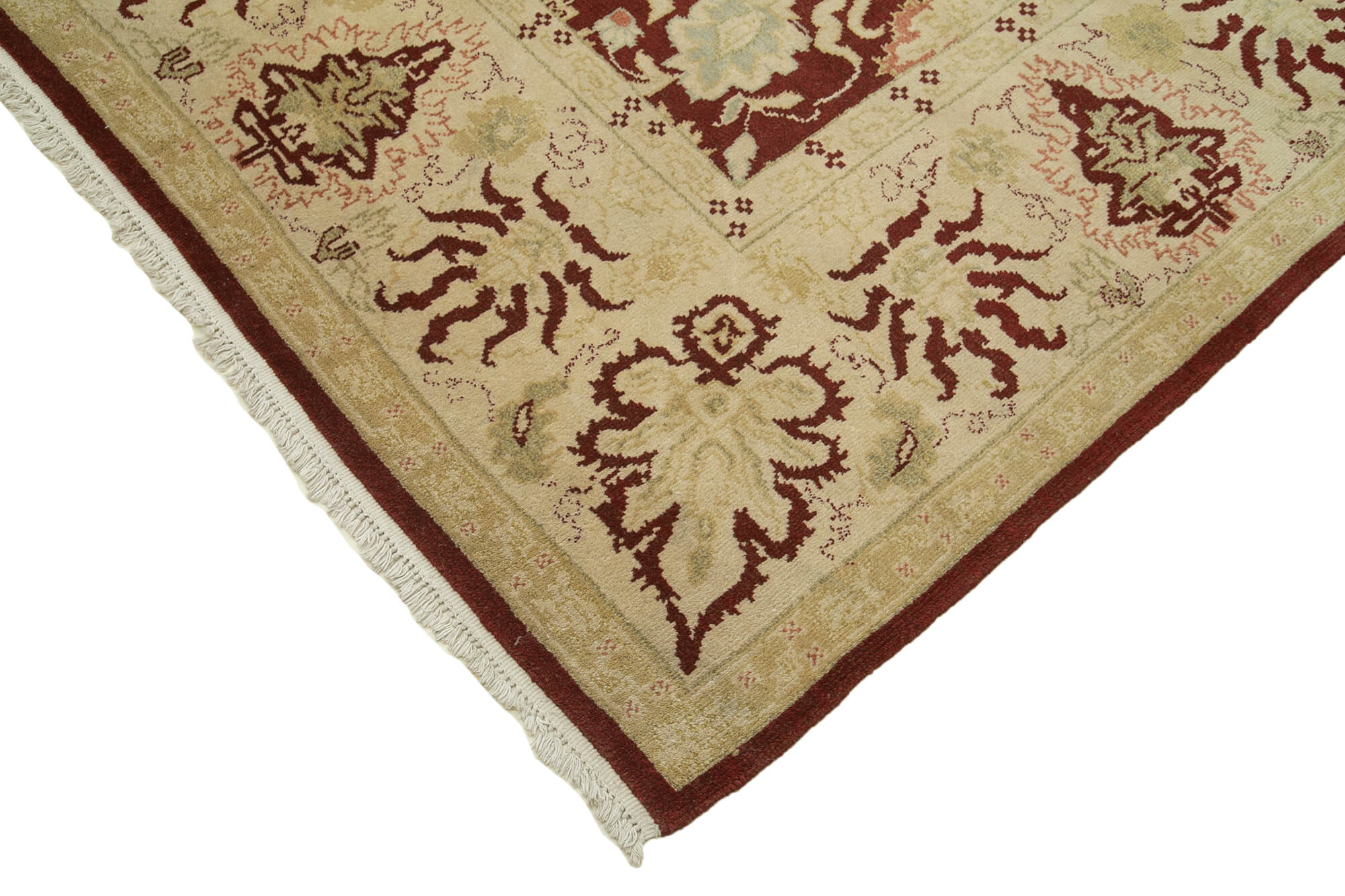 Handmade Wool Area Rug – Tebriz Classic Beige Cotton Wool Rug 10'2''x14'2''