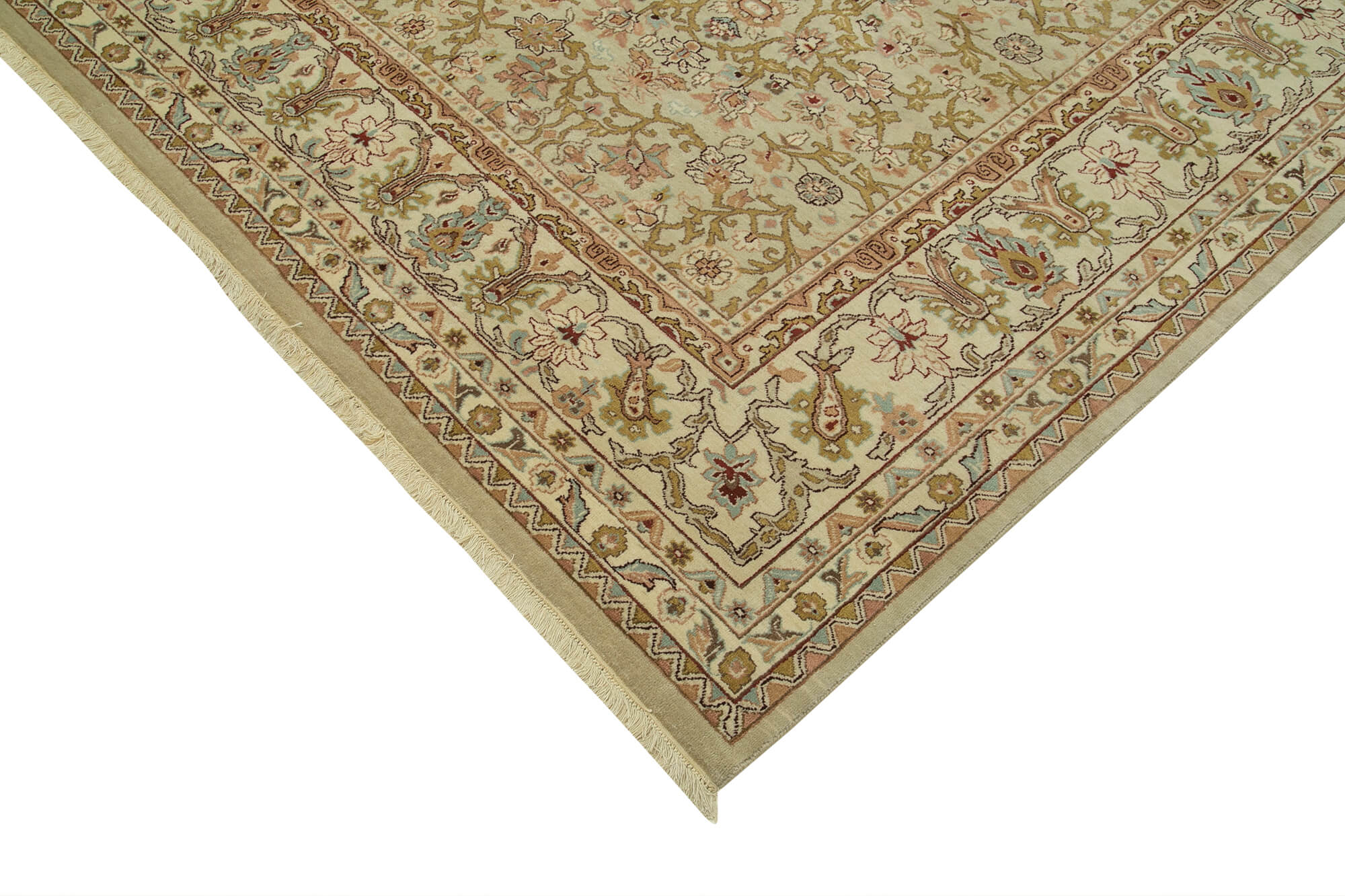 Handmade Wool Area Rug – Classic Beige Cotton Wool Rug 9'10''x13'9'' by Agacan
