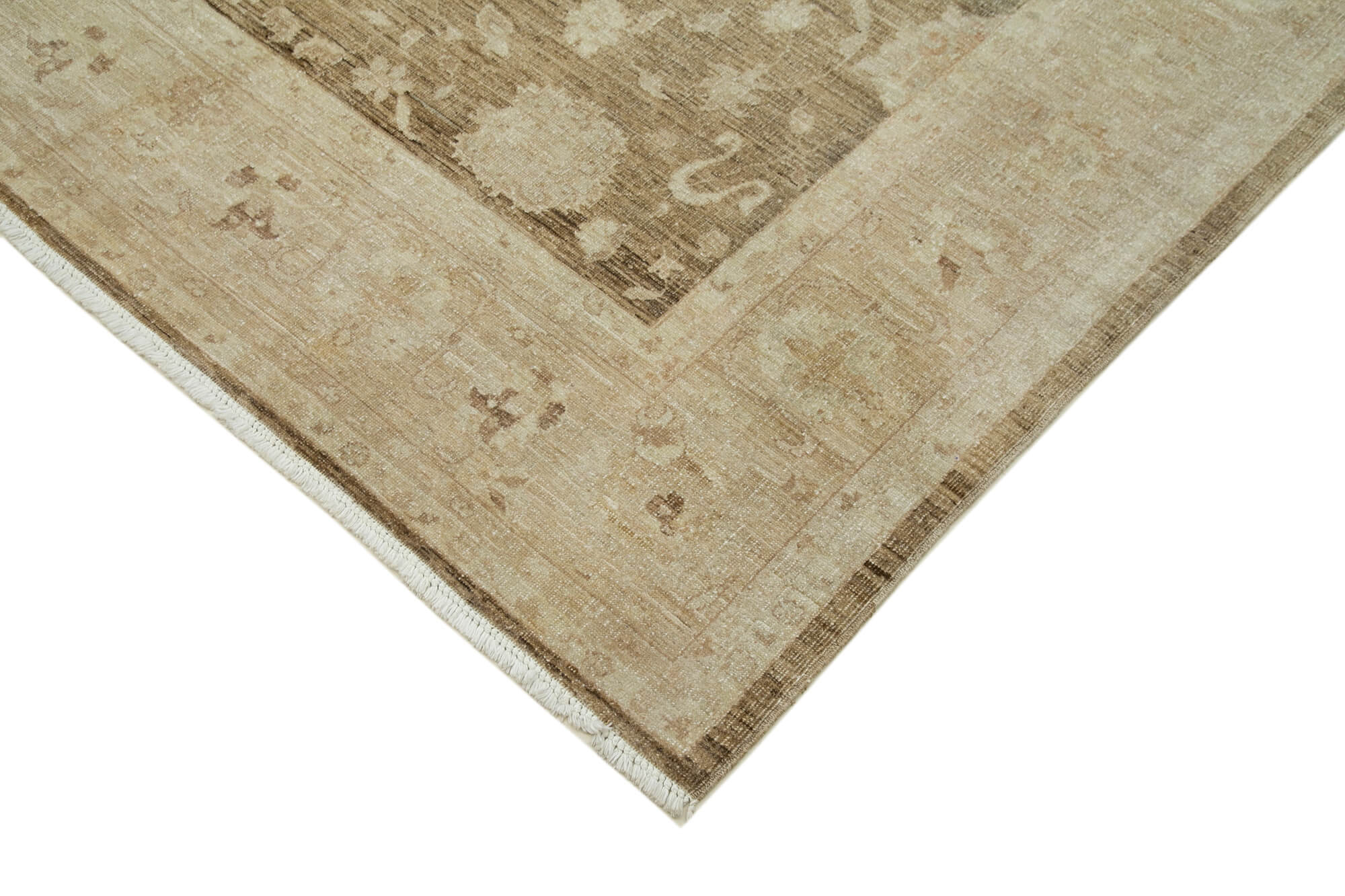 Handmade Wool Area Rug - Tebriz Classic Beige 5x9 Feet Durable Cotton Wool Rug