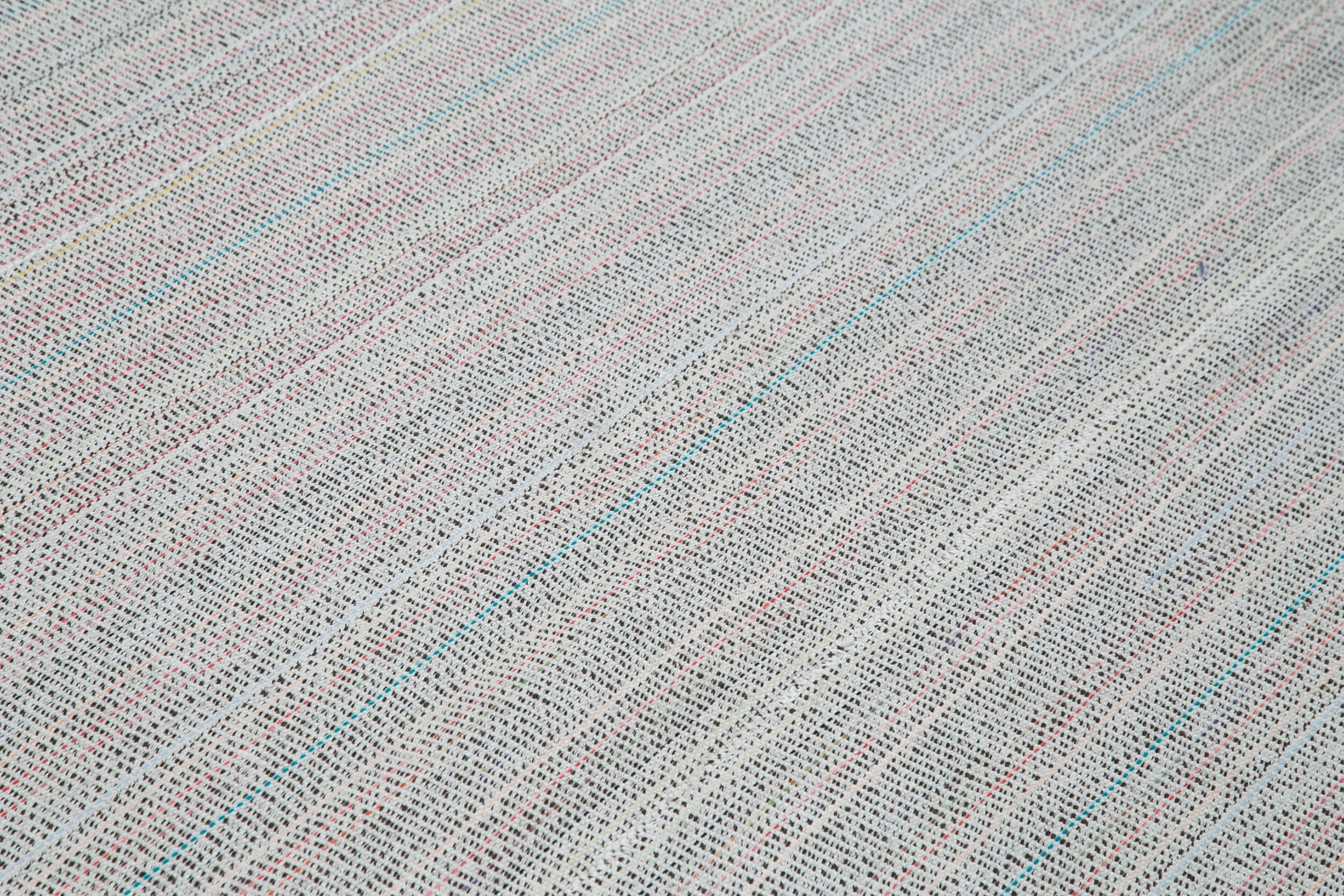 Vintage Handmade Area Rug - Flatweave Turkish Wool Carpet | Beige Cotton Rug 9'11''x13'11''