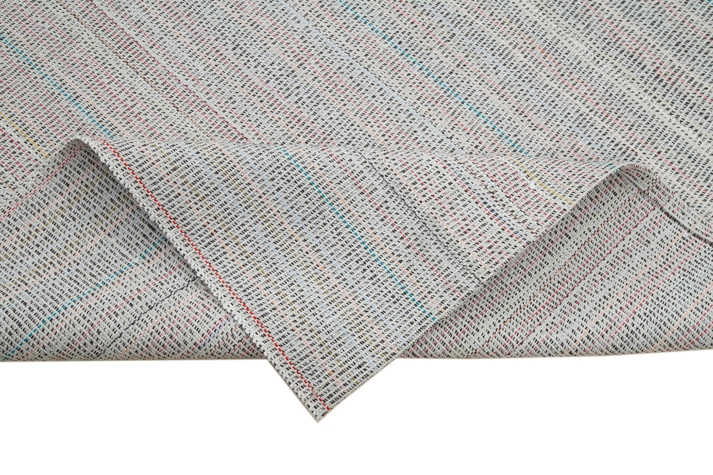 Vintage Handmade Area Rug - Flatweave Turkish Wool Carpet | Beige Cotton Rug 9'11''x13'11''