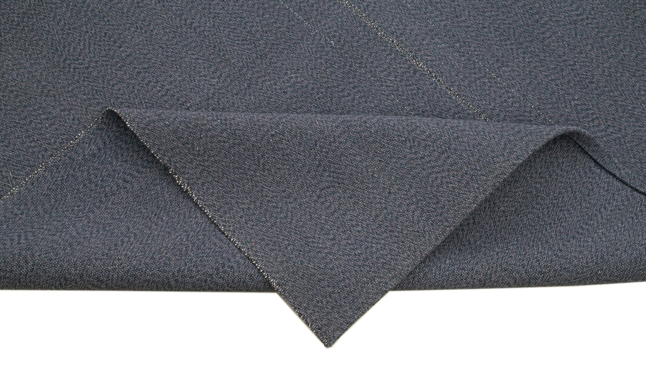 Vintage Flatweave Rug - Handmade Grey Wool Carpet 9'x12' | Durable Cotton Wool Area Rug