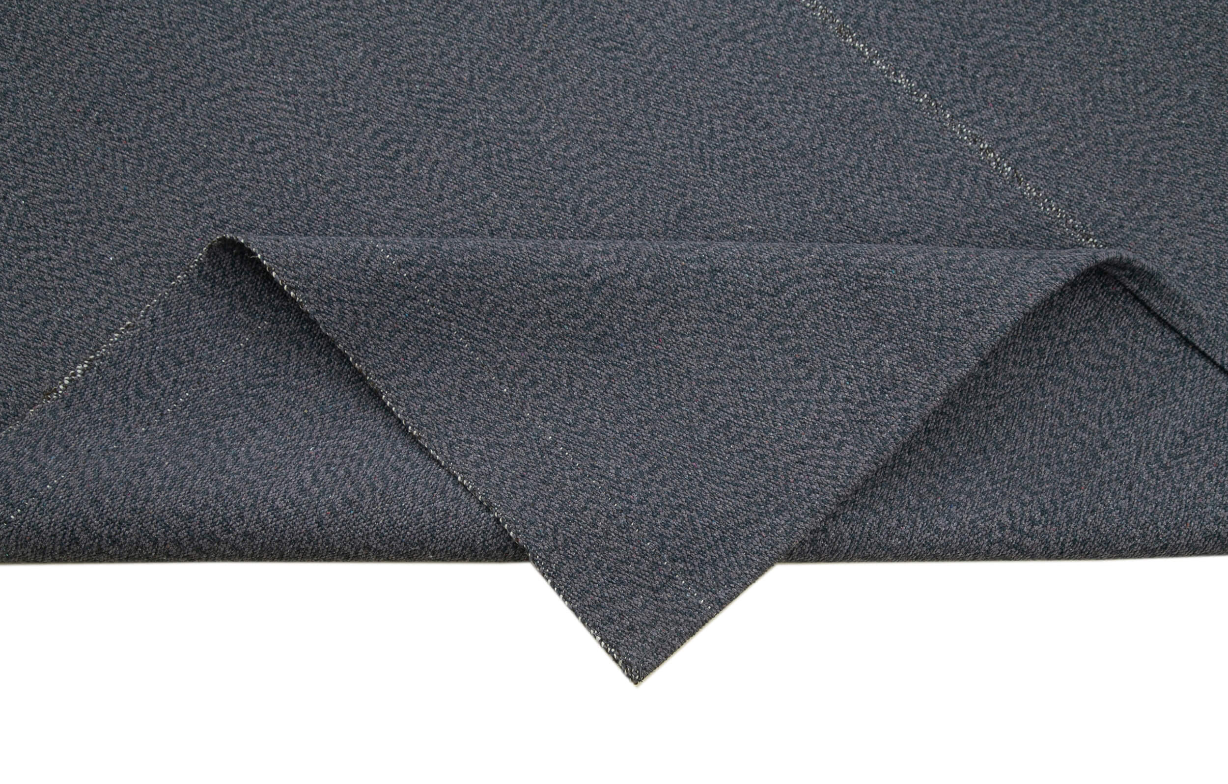 Vintage Flatweave Rug – Handmade Area Rug 9'1'' x 11'11'' | Grey Wool Cotton Carpet