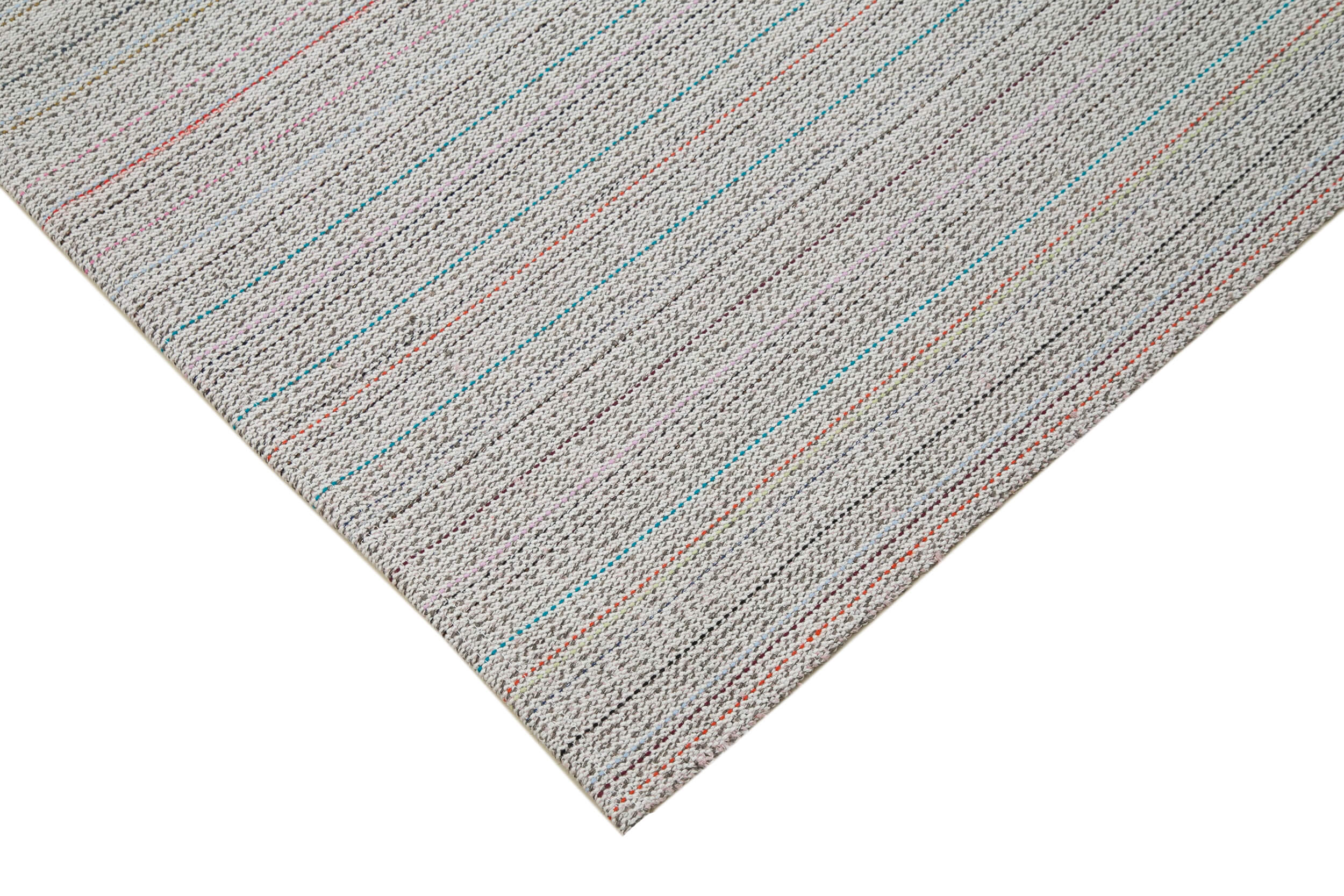Vintage Flatweave Rug – Handmade Area Rug 8'10''x12'0'' Cotton Wool Carpet