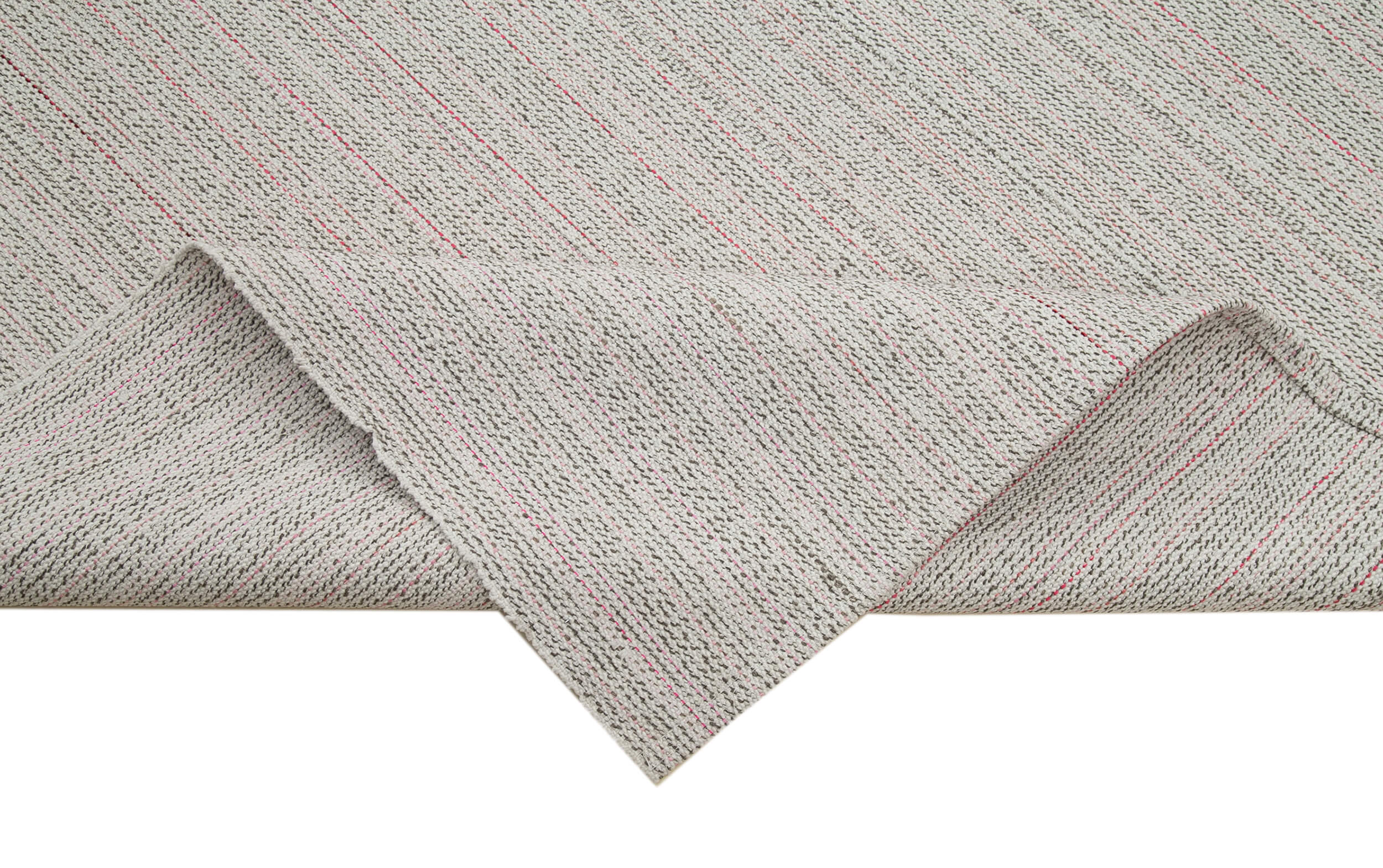 Vintage Flatweave Rug – Handmade Area Rug With Wool Cotton Material, Beige Carpet 8'10''x12'2''
