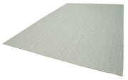 Vintage Flatweave Rug – Handmade Beige Wool Area Rug 10'x14'2'' for Living Room