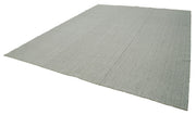 Vintage Flatweave Rug – Handmade Cotton Wool Area Rug 10'6'' x 13'0'' Beige