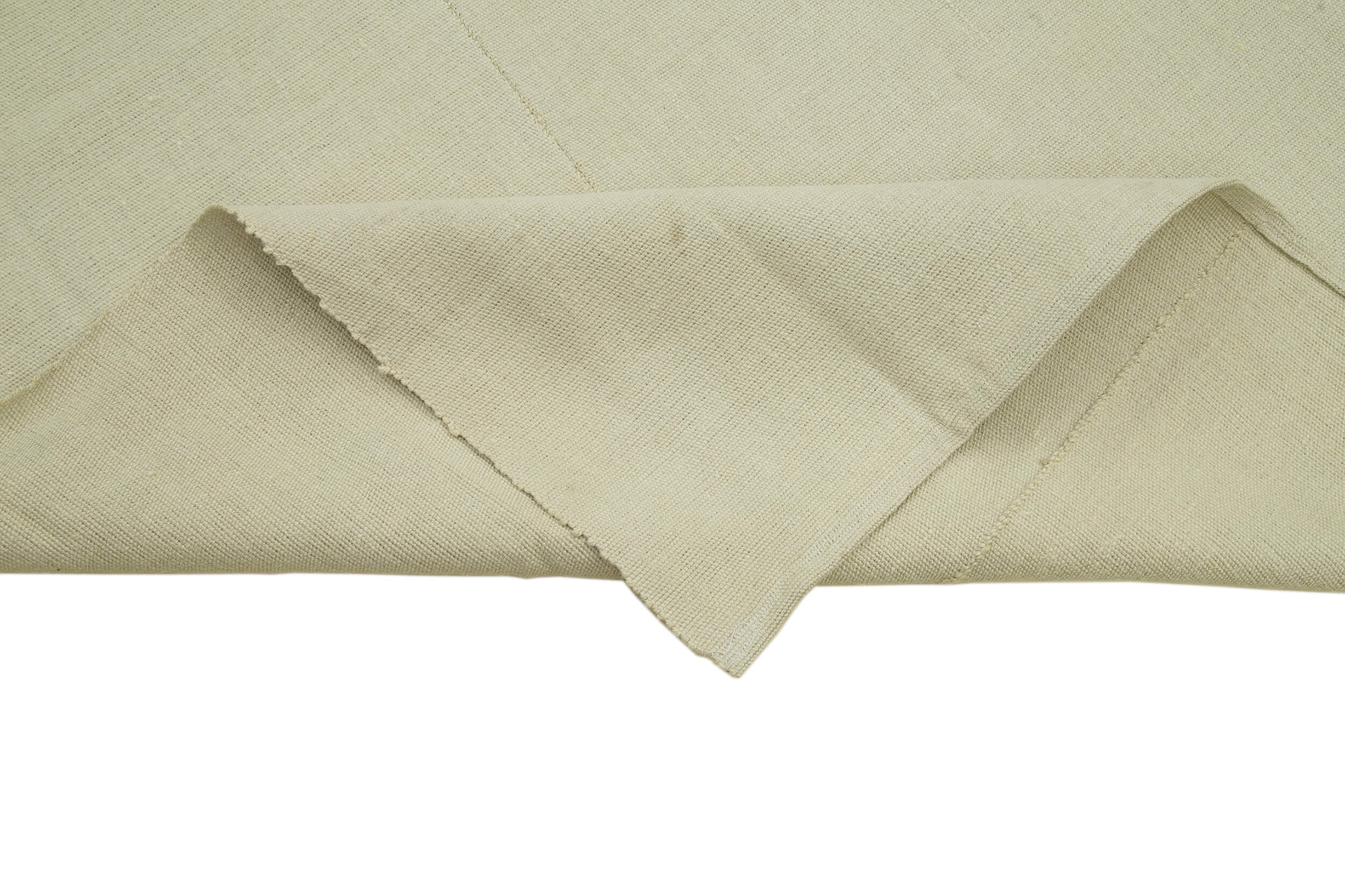 Vintage Flatweave Rug – Handmade Area Rug 9'2''x10'8'' Beige Cotton Wool Carpet