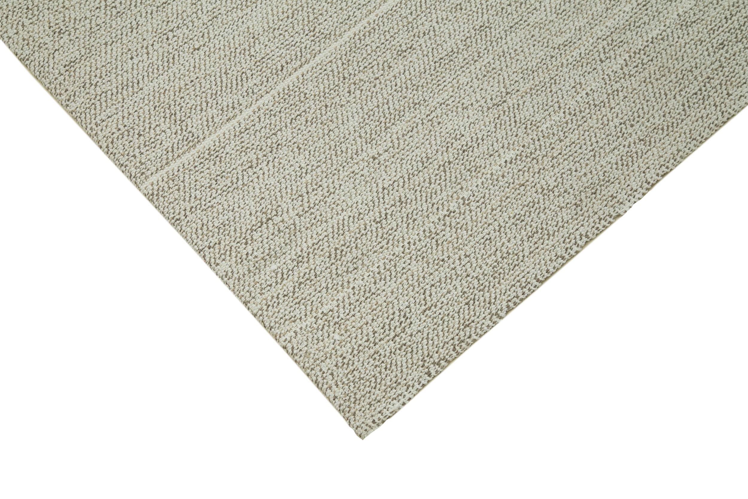 Vintage Flatweave Rug – Handmade Area Rug, Beige Cotton Wool Carpet 9'3''x11'3''