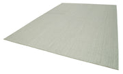 Vintage Flatweave Rug – Handmade Area Rug 10'x13'7'' Beige Cotton Wool Blend