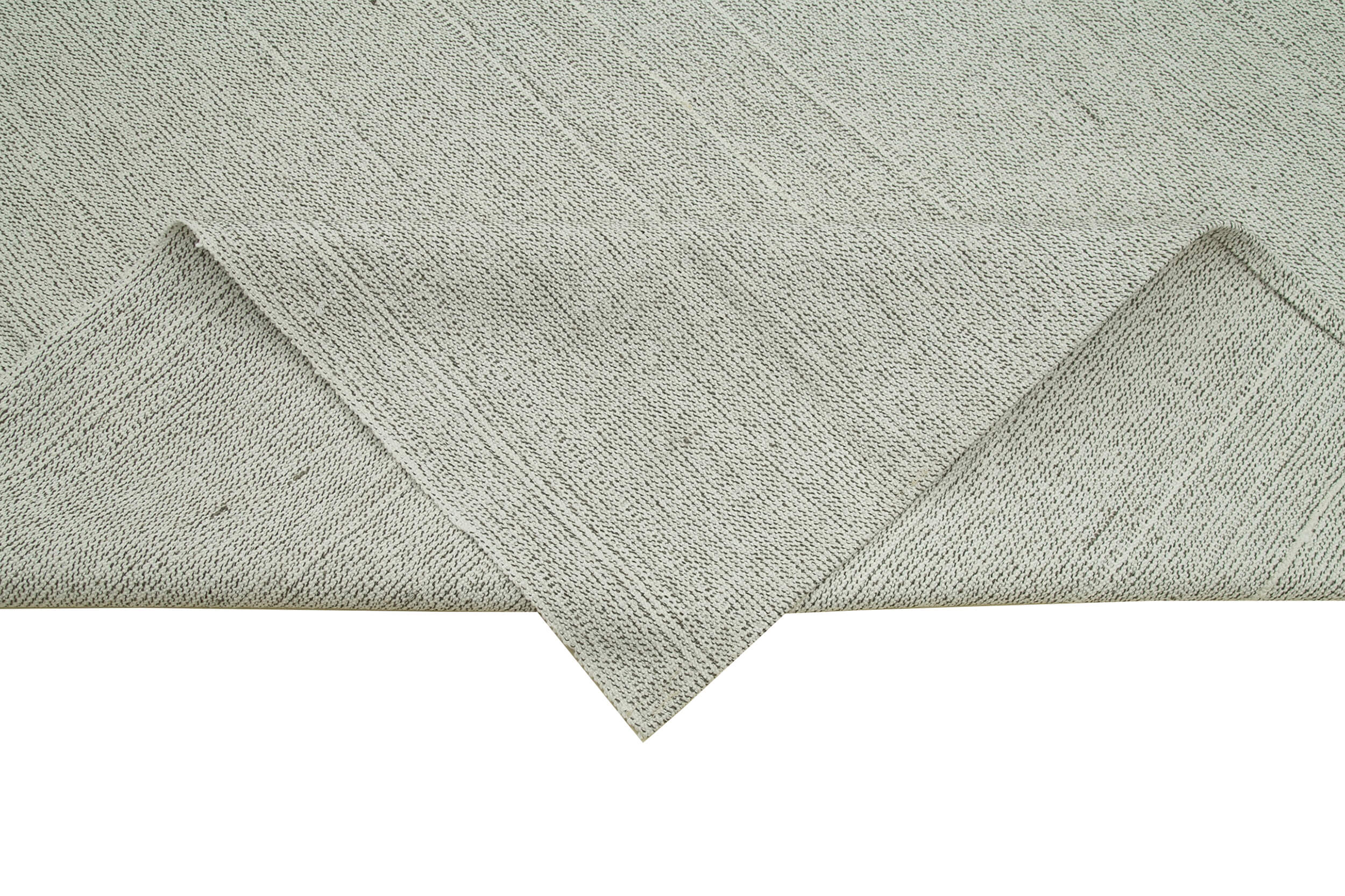 Vintage Flatweave Rug – Handmade Area Rug 10'x13'7'' Beige Cotton Wool Blend