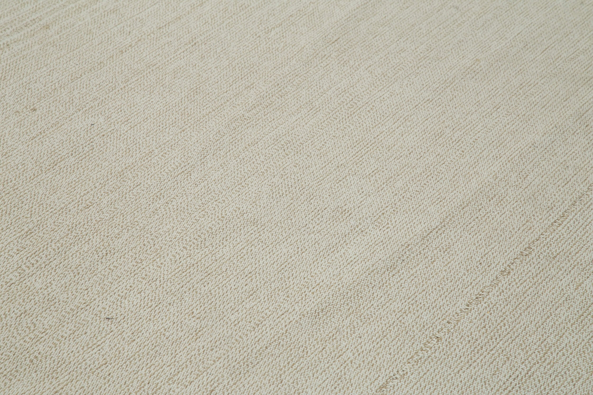 Vintage Flatweave Rug - Handmade Area Rug 10'5'' x 14'2'' Beige Cotton Wool Carpet