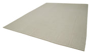 Vintage Flatweave Rug – Handmade Area Rug 10'5'' x 13'3'' | Beige Cotton Wool Carpet