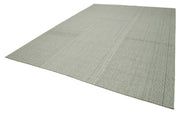 Vintage Flatweave Rug – Handmade Area Rug Grey Cotton Wool, 10'1'' x 13'7''