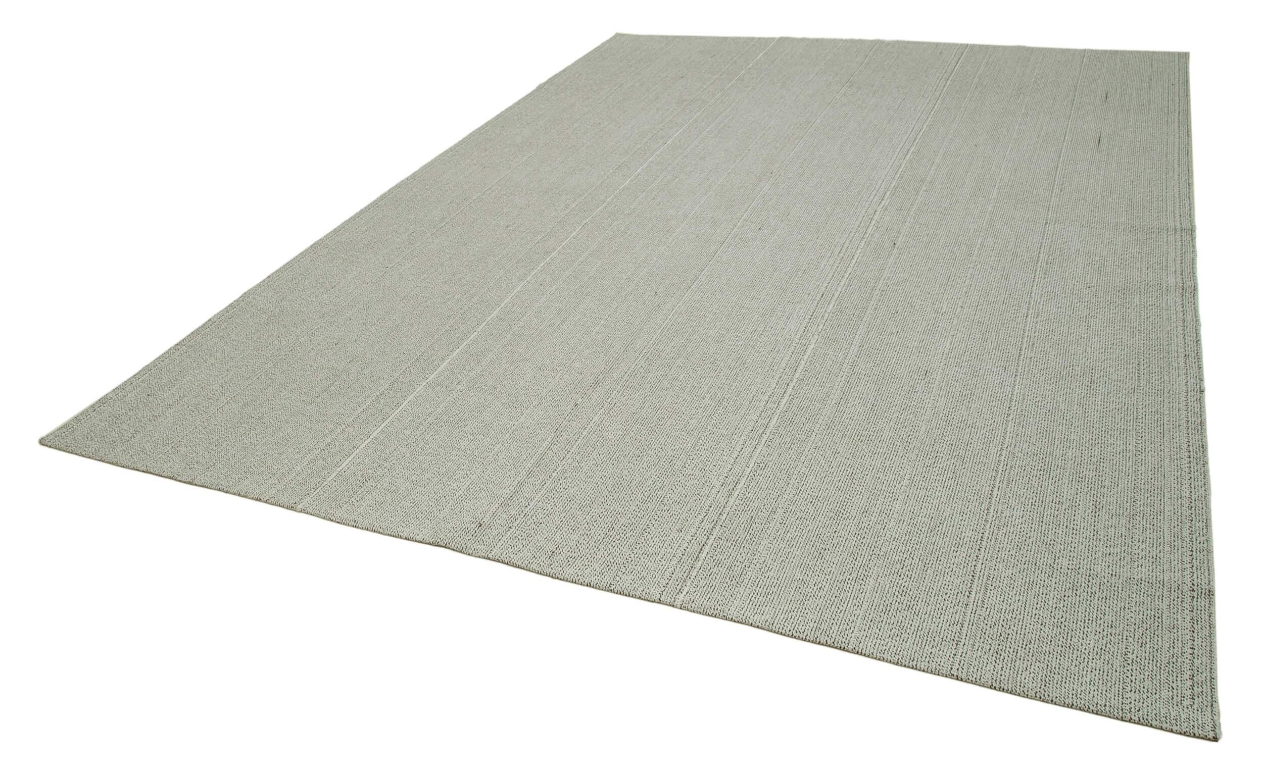 Vintage Flatweave Rug – Handmade Area Rug Grey Cotton Wool Blend 8'11''x11'10''