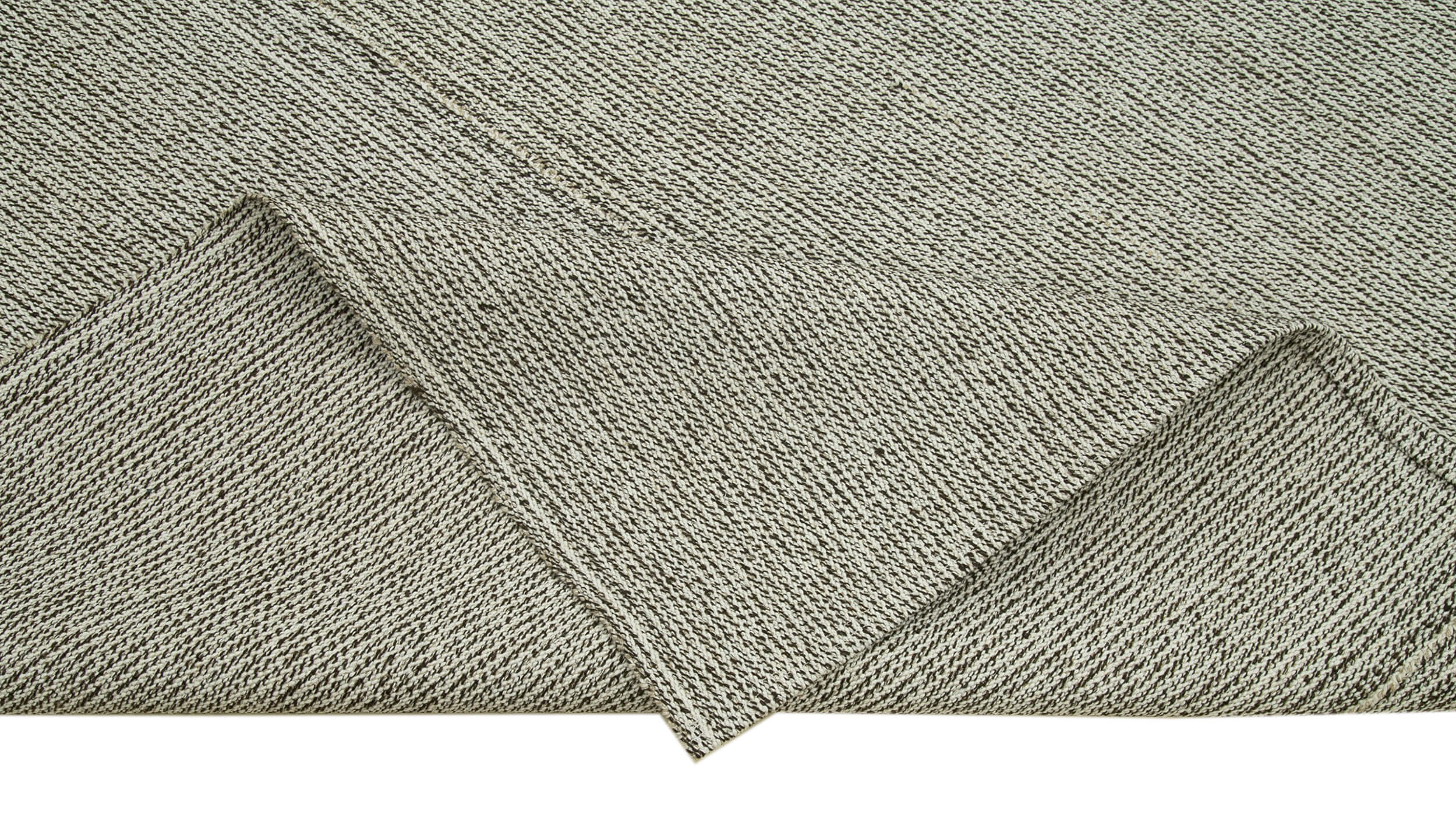 Vintage Flatweave Rug - Handmade Area Rug 7'10'' x 11'7'' Grey Cotton Wool