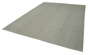 Vintage Flatweave Rug – Handmade Area Rug with Grey Cotton Wool, 8'6'' x 11'2''