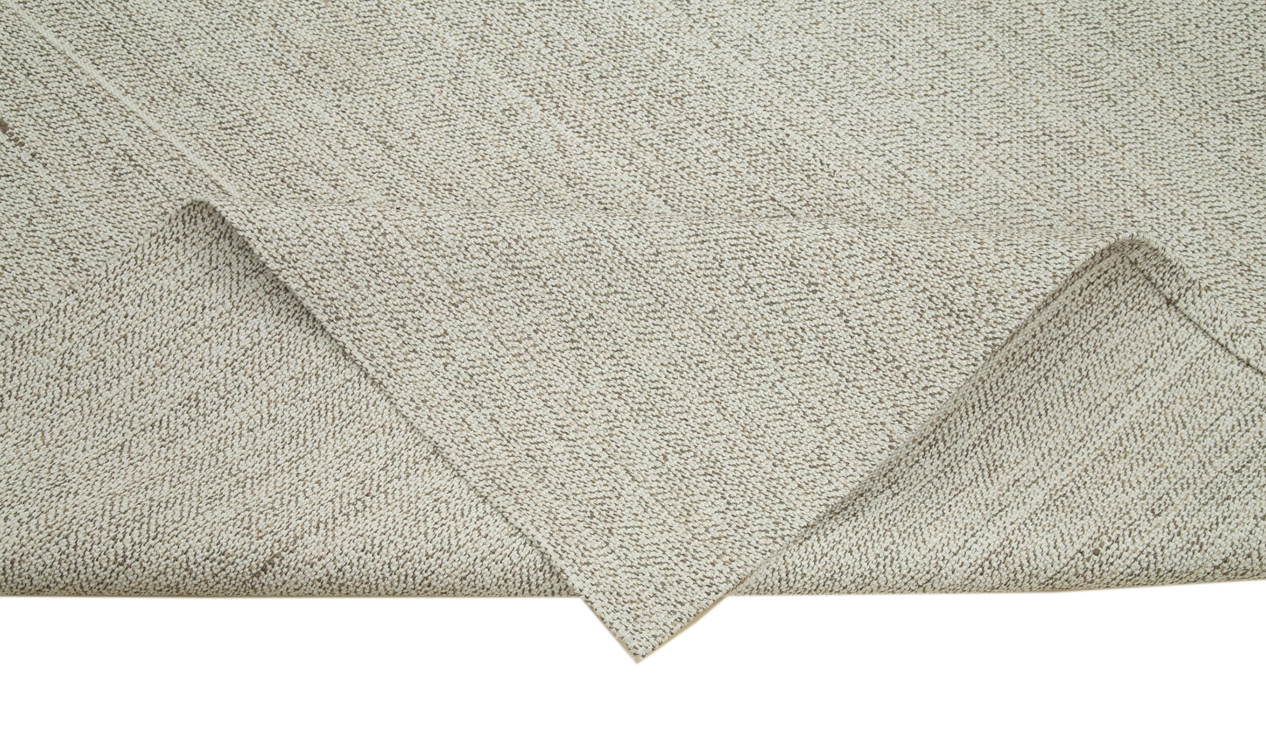 Vintage Flatweave Rug - Handmade Area Rug Cotton Wool Carpet 9'1''x10'0'' Beige