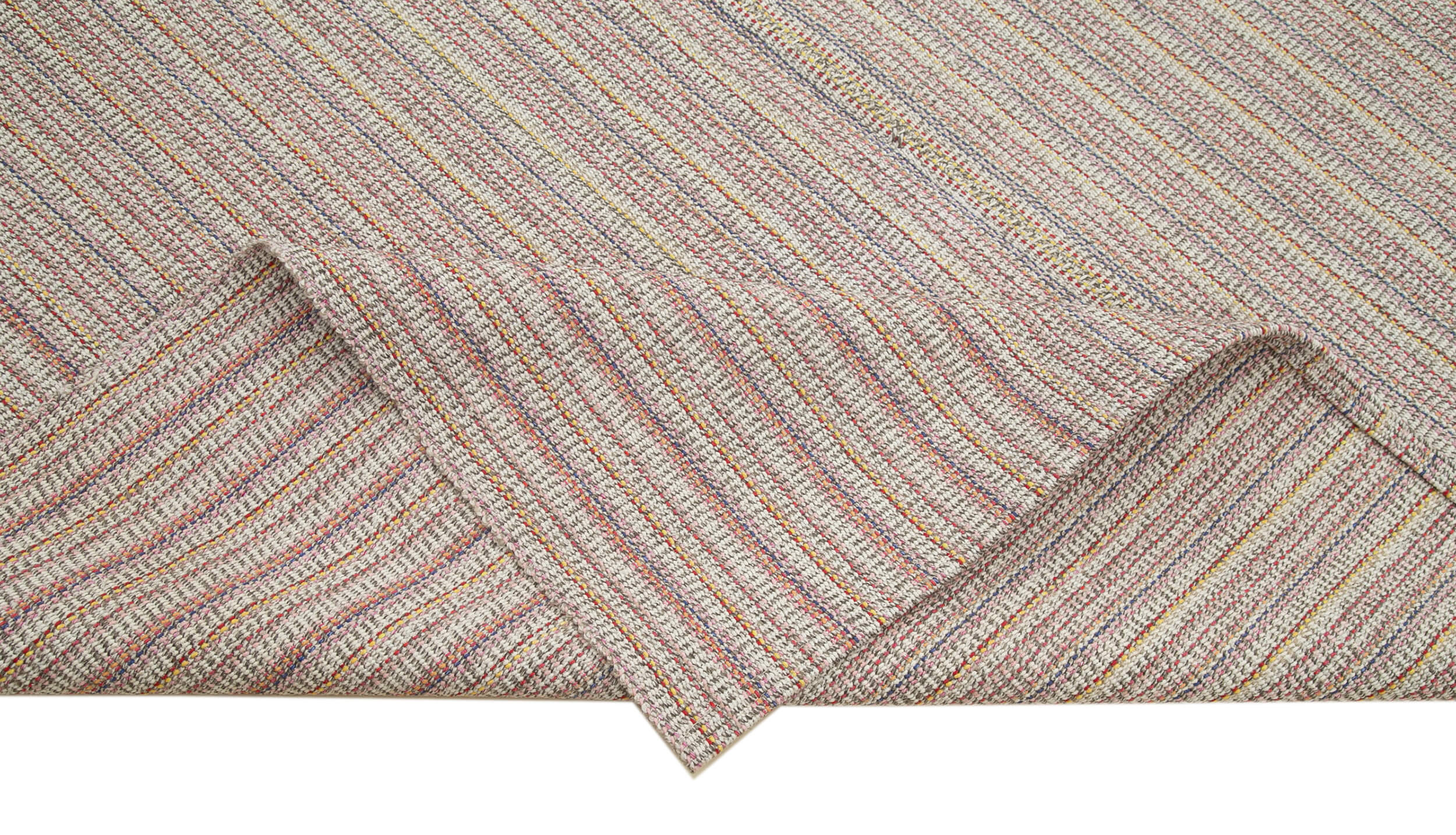Vintage Flatweave Rug – Handmade Area Rug 10'6''x13'8'' | Cotton Wool Carpet