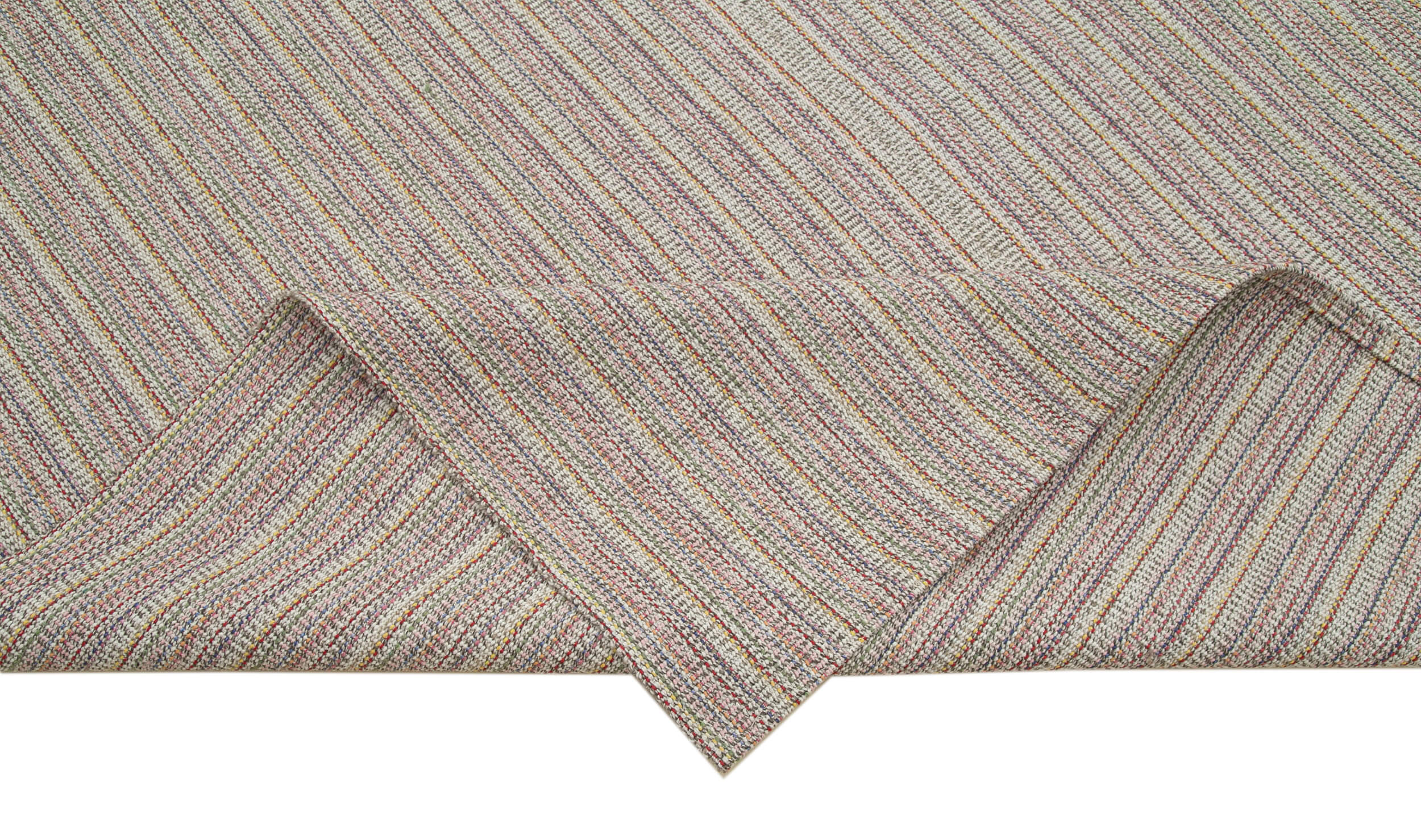 Vintage Flatweave Rug - Handmade Area Rug 10'4''x13'9'' Cotton Wool Blend