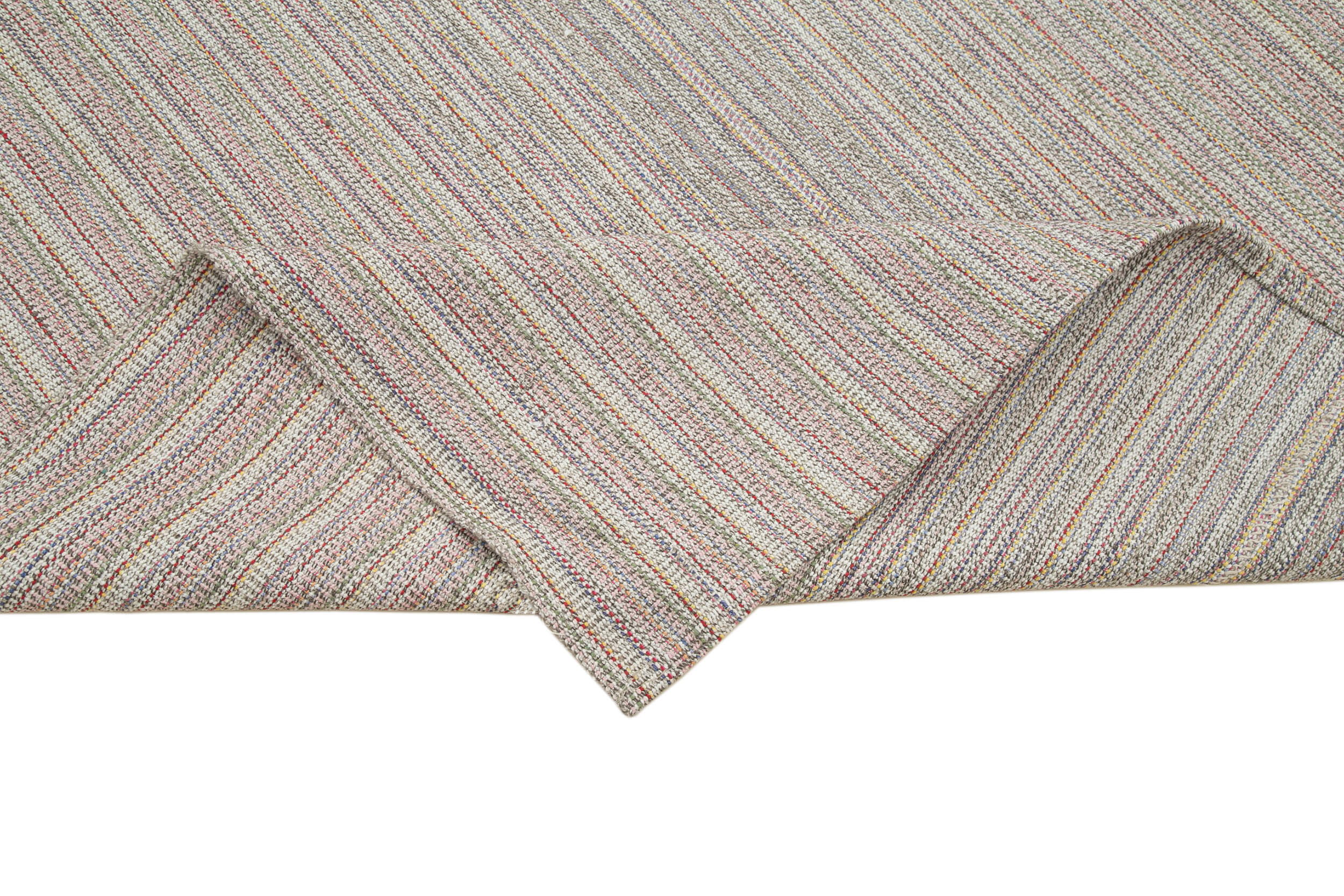 Vintage Flatweave Rug – Hand Woven Cotton Wool Carpet 9'4''x12'6'' White Area Rug