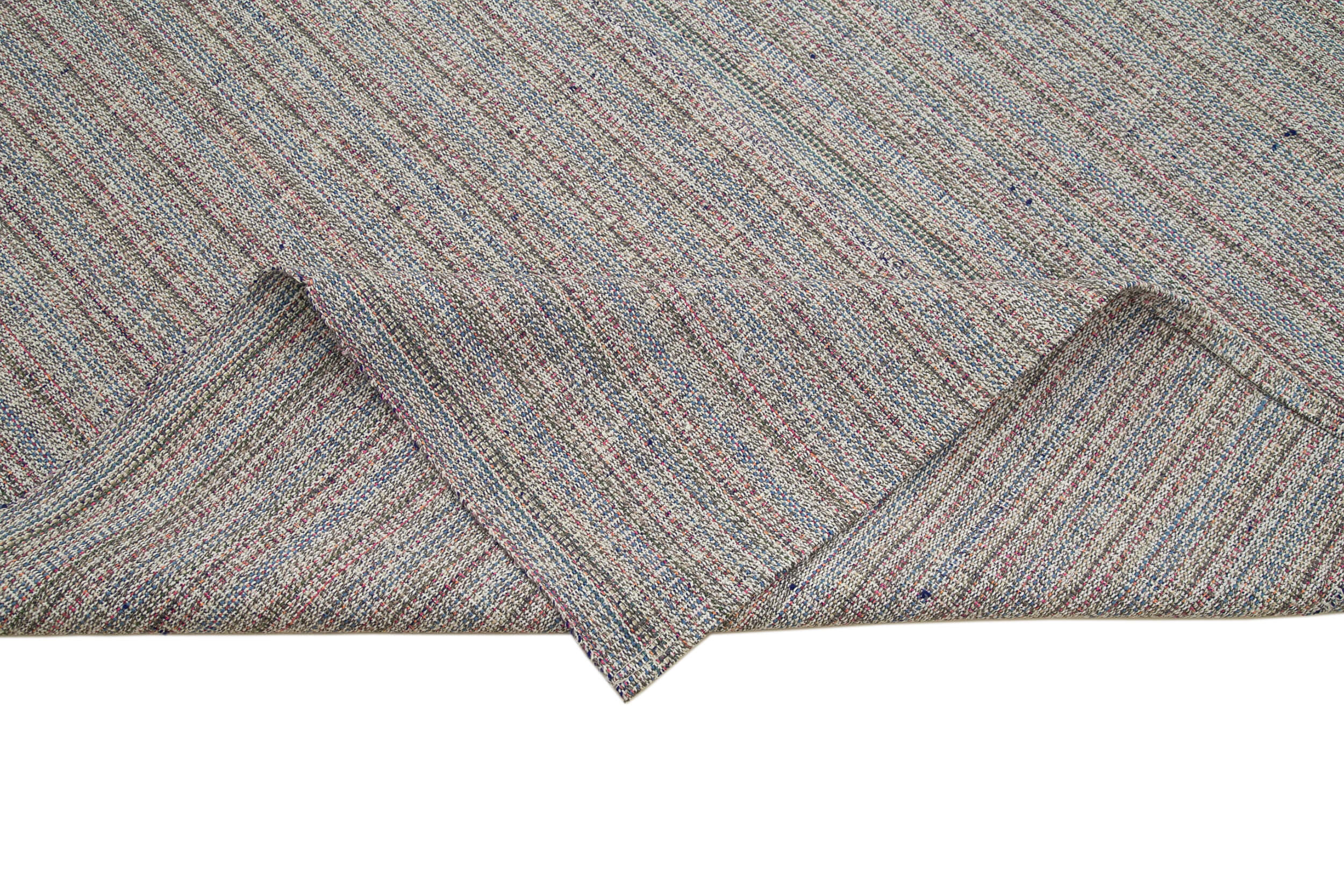 Vintage Flatweave Rug - Handmade Turkish Wool Rug 9'6'' x 13'5'' Cotton Wool Carpet