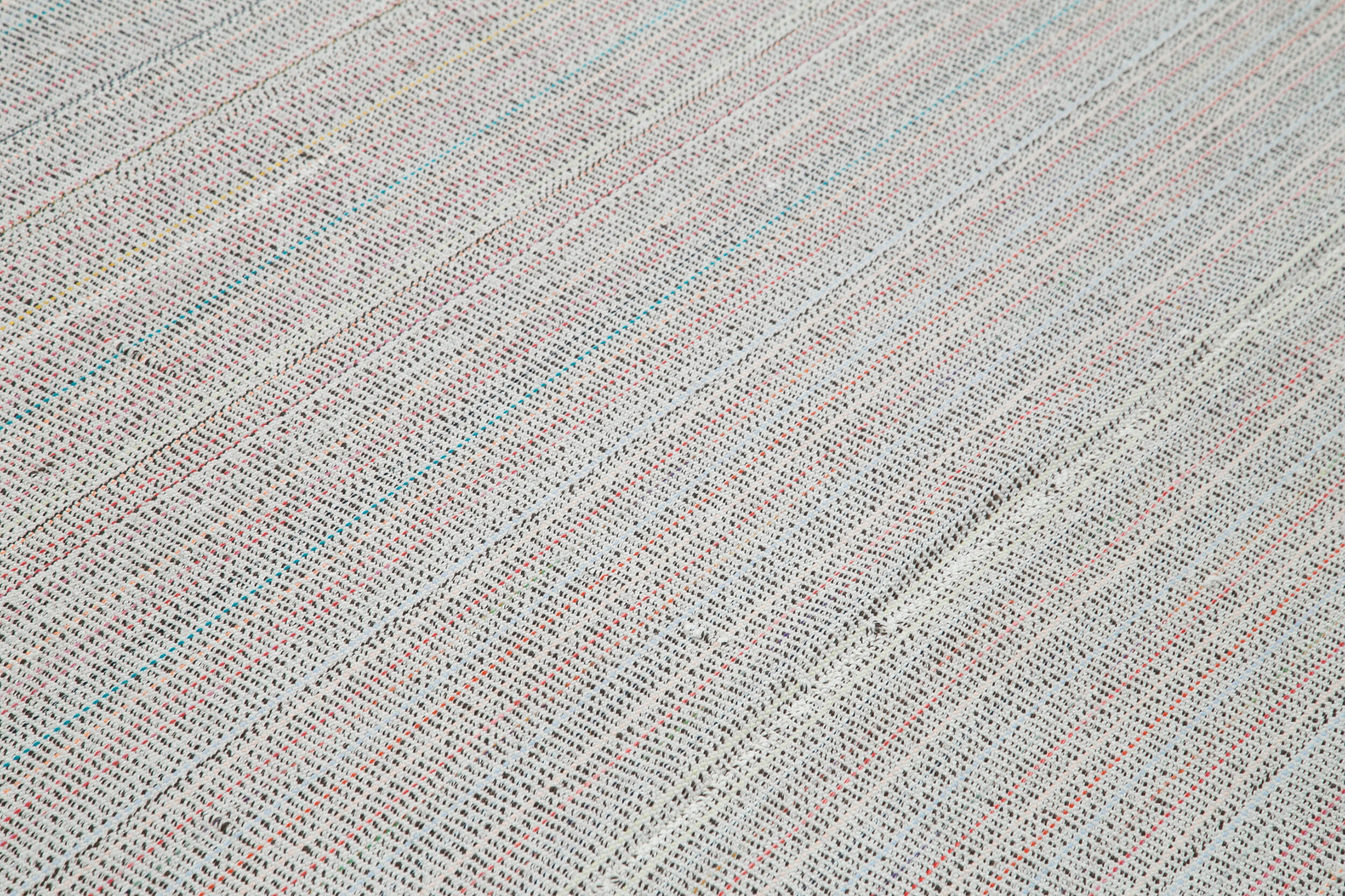 Vintage Flatweave Rug - Handmade Cotton Wool Area Rug 10'x13'3'' with Soft Wool Texture