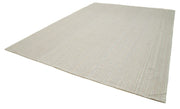Vintage Flatweave Rug - Handmade Beige Cotton Wool Area Rug 10'x13'6''