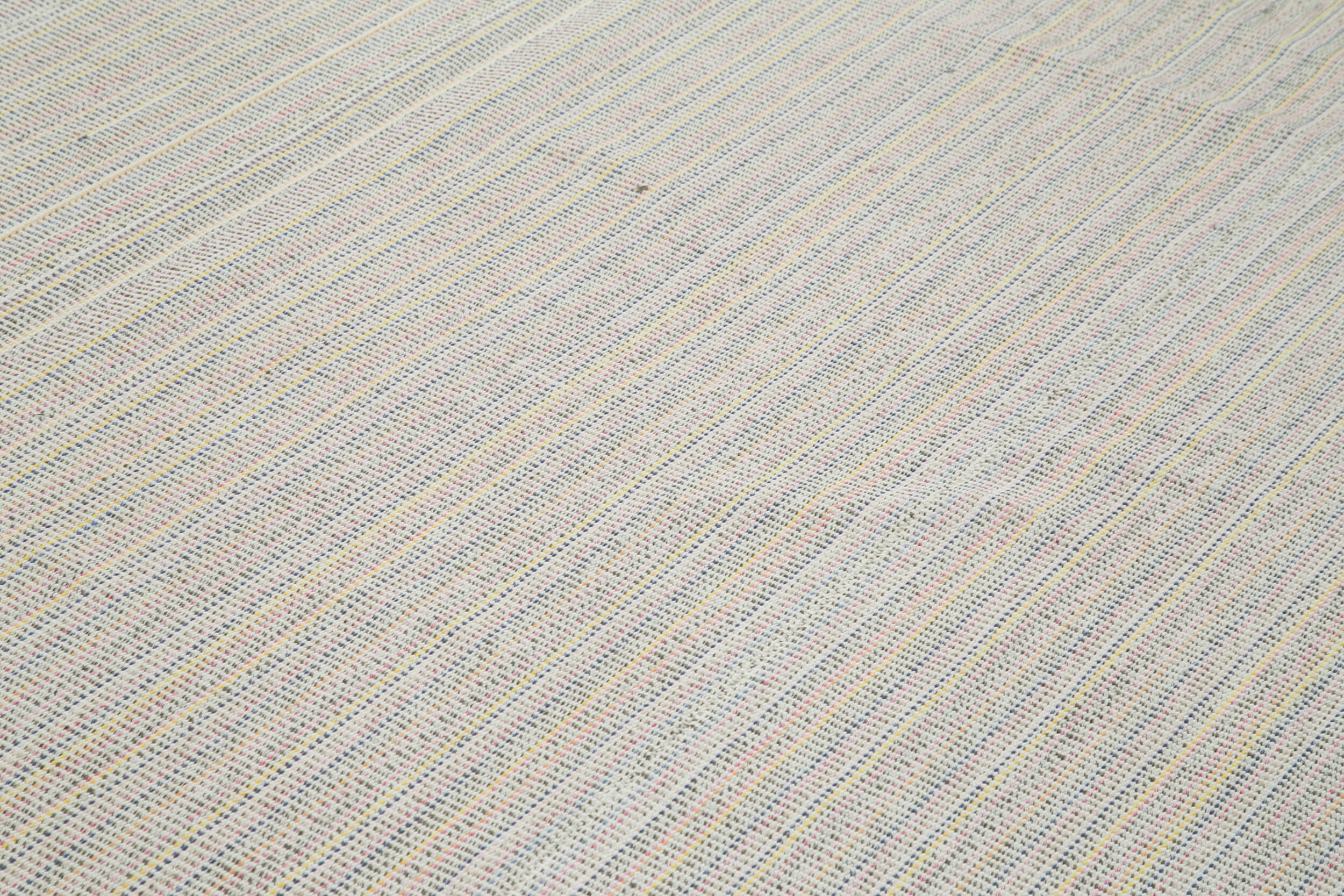 Vintage Flatweave Rug - Handmade Beige Cotton Wool Area Rug 10'x13'6''