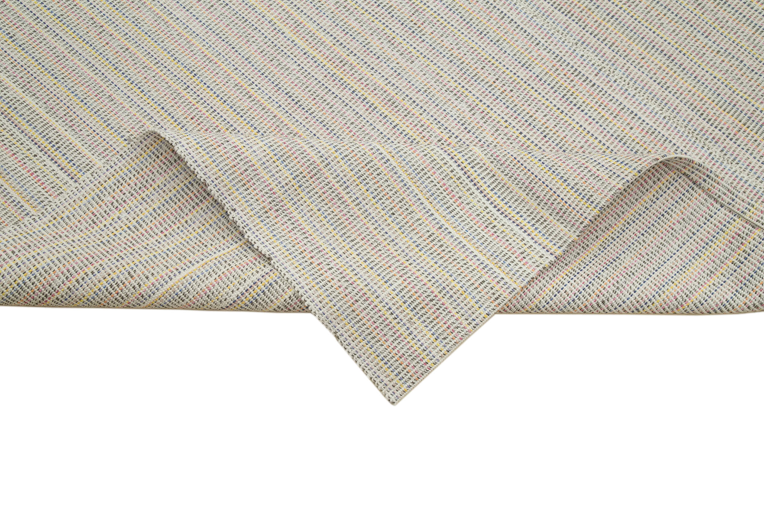 Vintage Flatweave Rug - Handmade Beige Cotton Wool Area Rug 10'x13'6''