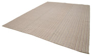 Vintage Flatweave Rug - Handmade Area Rug 10'5''x13'6'' Beige Cotton Wool Blend