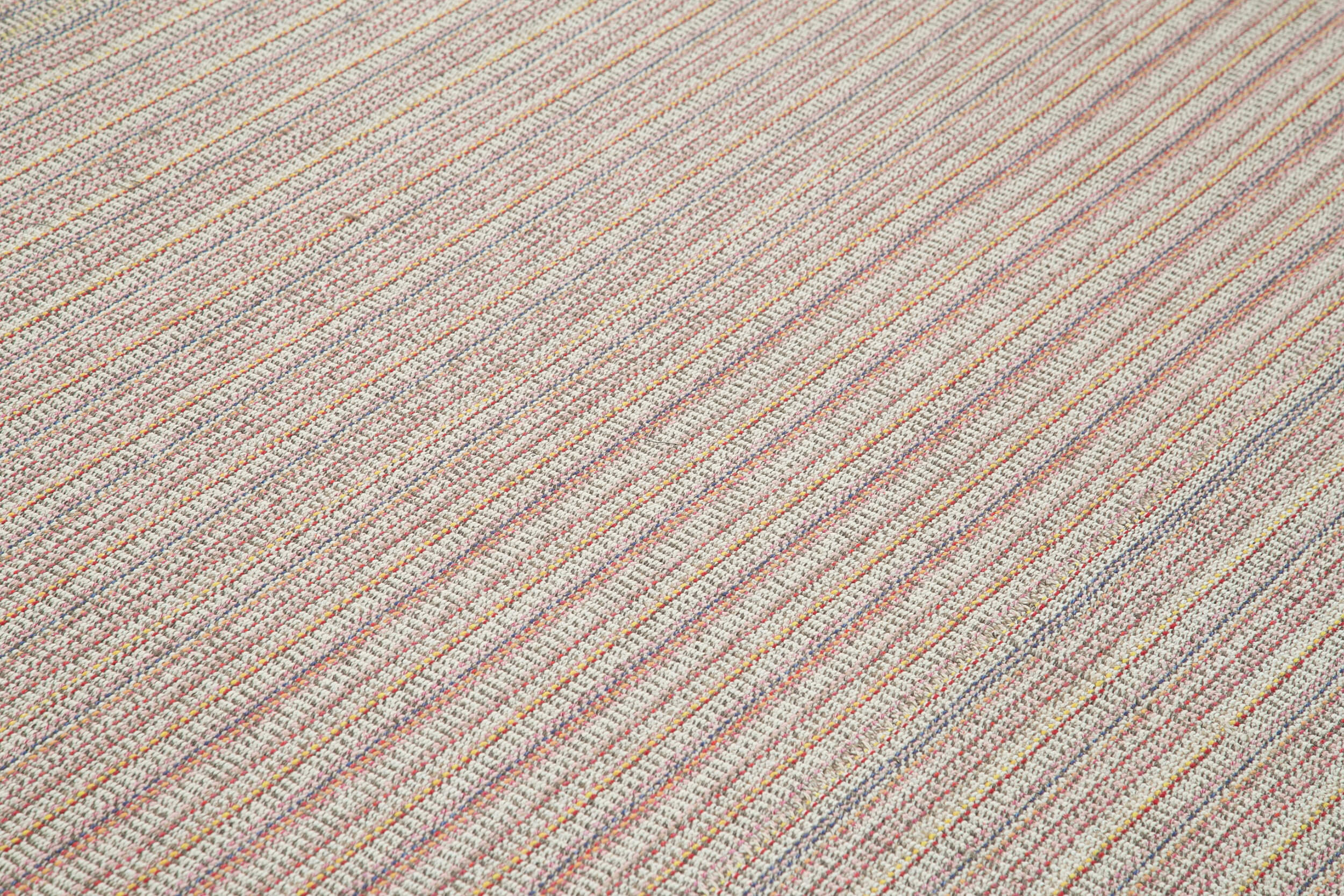 Vintage Flatweave Rug - Handmade Area Rug 10'5''x13'6'' Beige Cotton Wool Blend