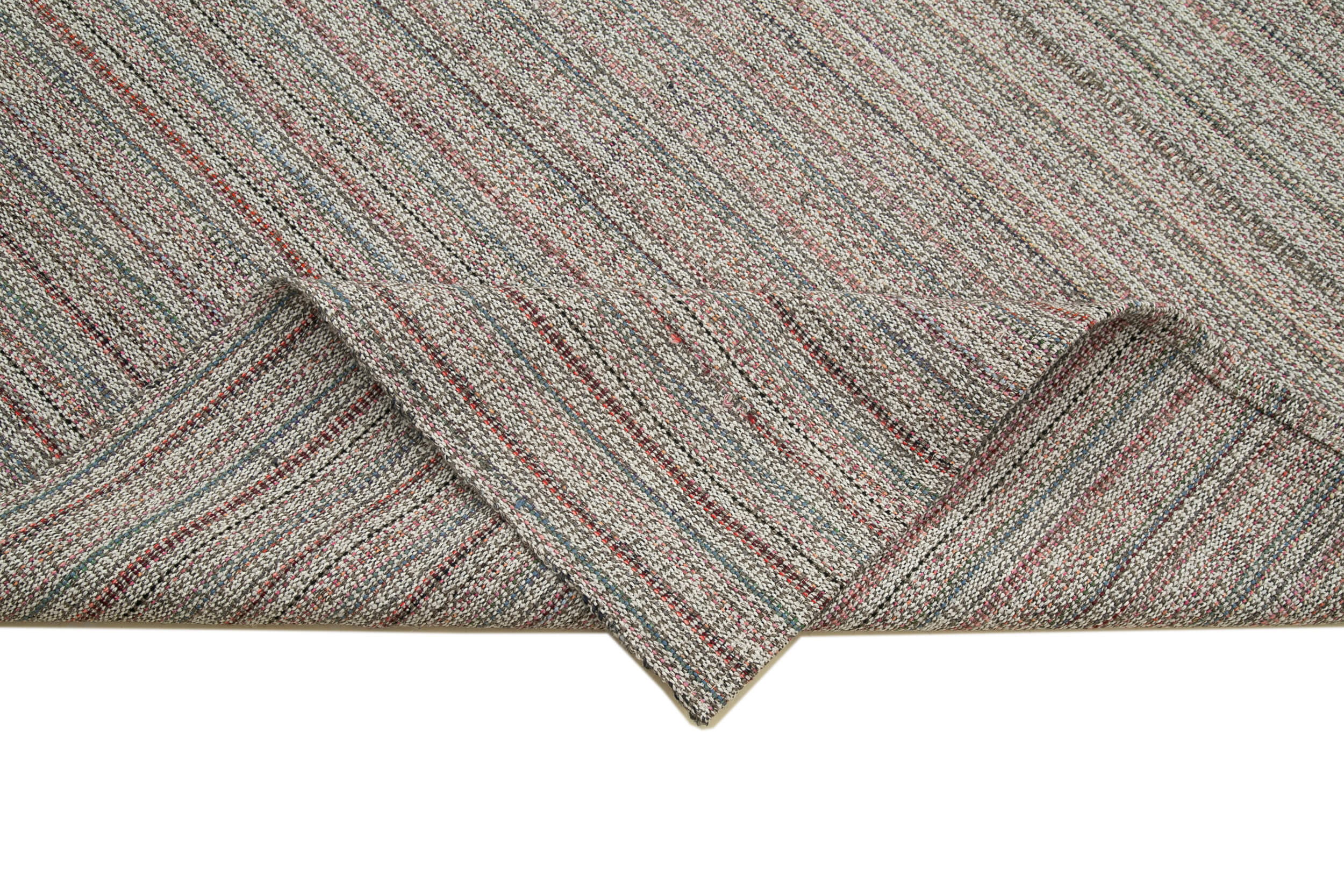 Vintage Flatweave Rug – Handmade Area Rug 9'11''x13'1'' Cotton Wool Carpet