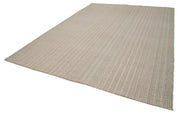 Vintage Flatweave Rug - Handmade Cotton Wool Area Rug 9'4'' x 12'10'' White