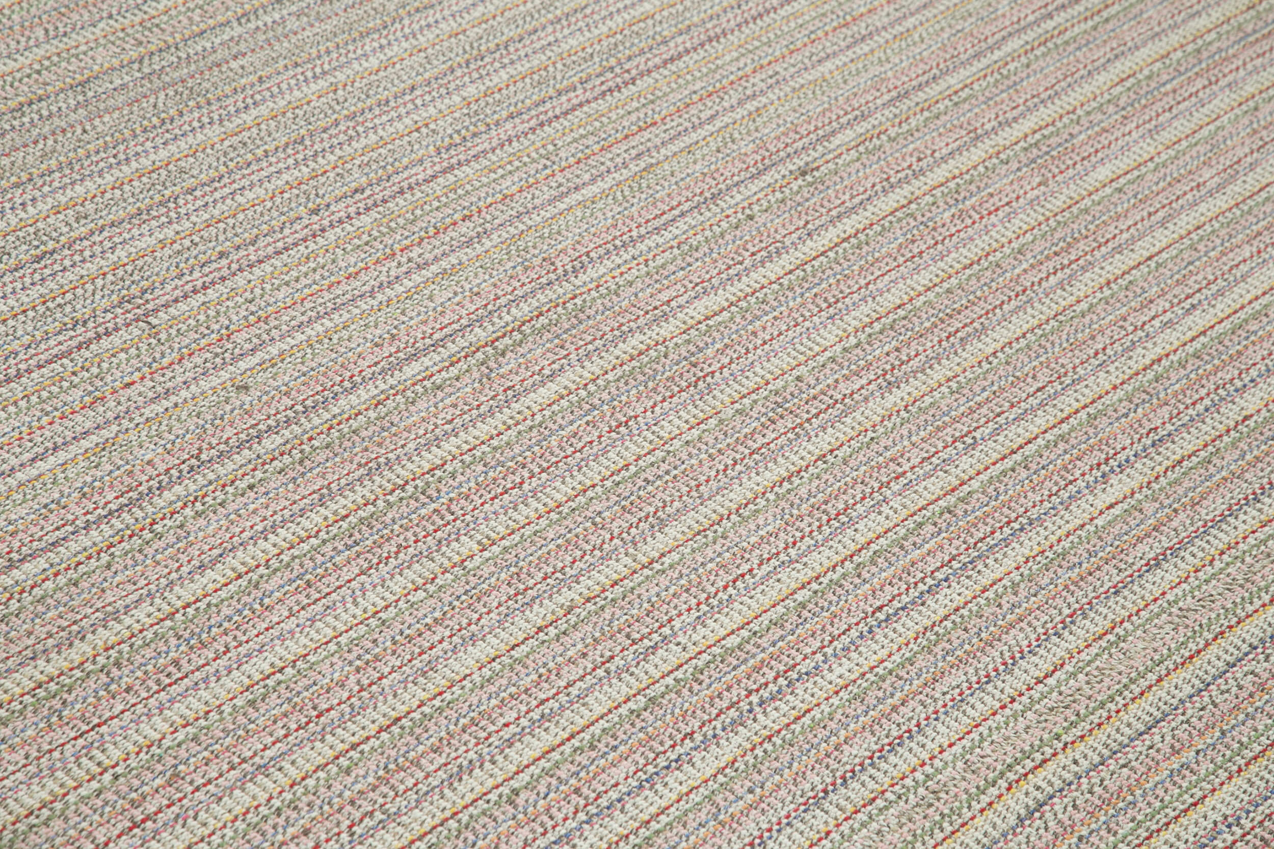 Vintage Flatweave Rug - Handmade Area Rug With Soft Wool Texture & Durable Cotton Weave 9'4" x 11'5"