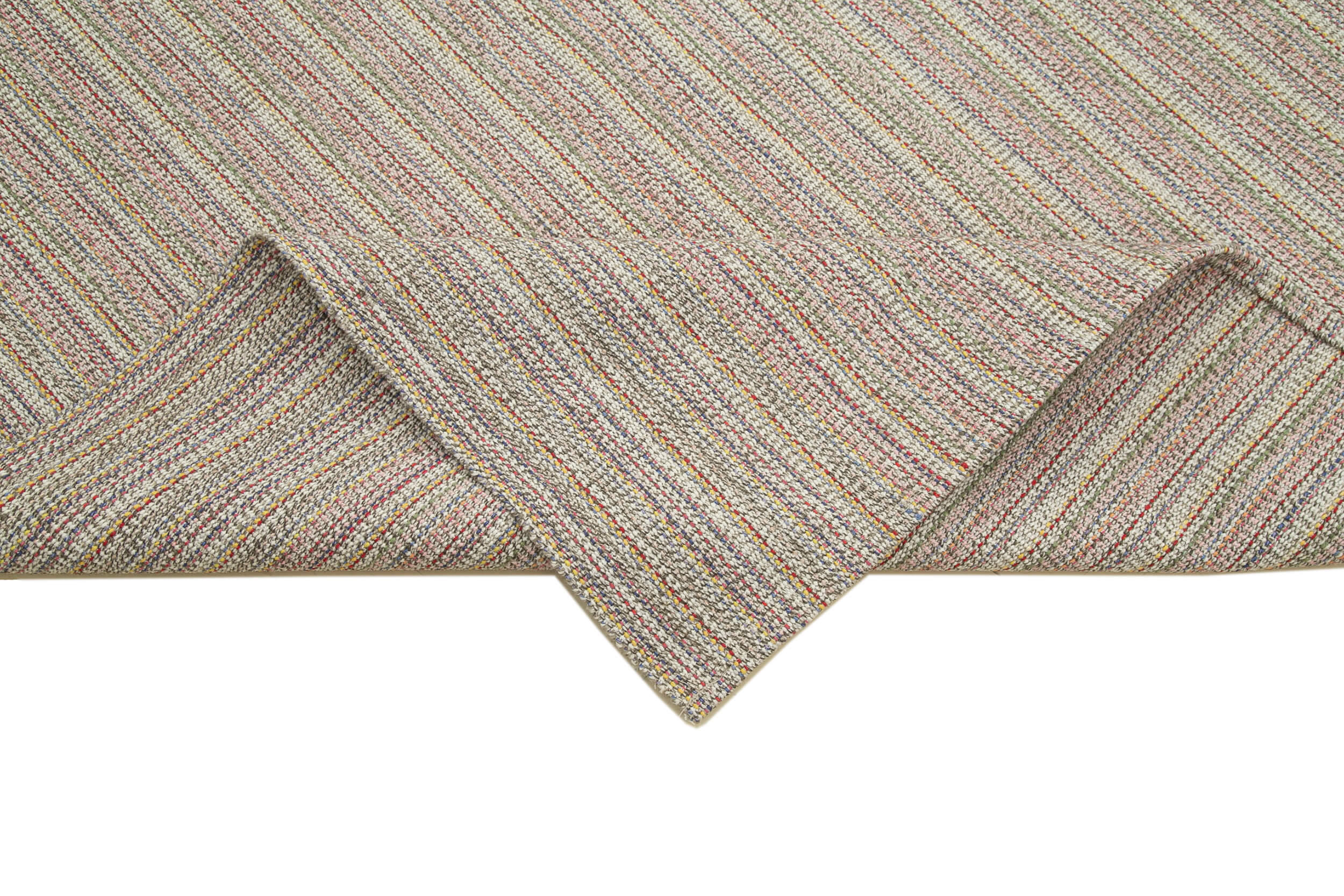 Vintage Flatweave Rug - Handmade Area Rug With Soft Wool Texture & Durable Cotton Weave 9'4" x 11'5"