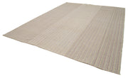 Vintage Flatweave Rug - Handmade Cotton Wool Carpet 10'5''x13'3'' Classic Decor