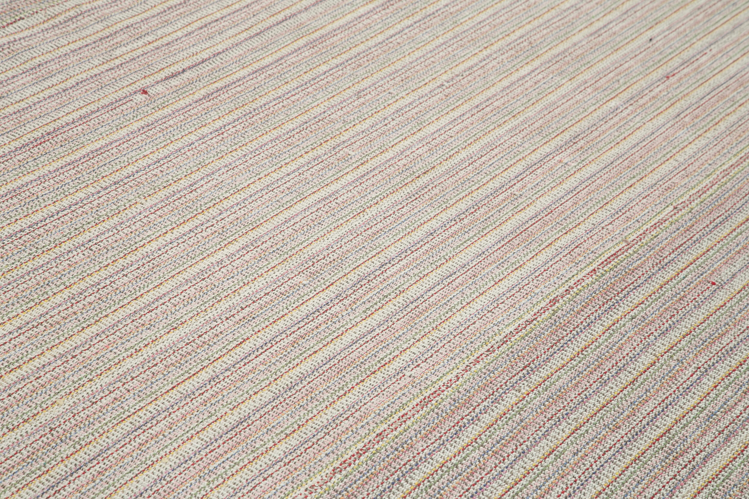 Vintage Flatweave Rug - Handmade Cotton Wool Carpet 10'5''x13'3'' Classic Decor
