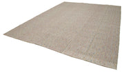 Vintage Flatweave Rug - Handmade Area Rug Cotton Wool Carpet 10'5''x13'5'' Beige