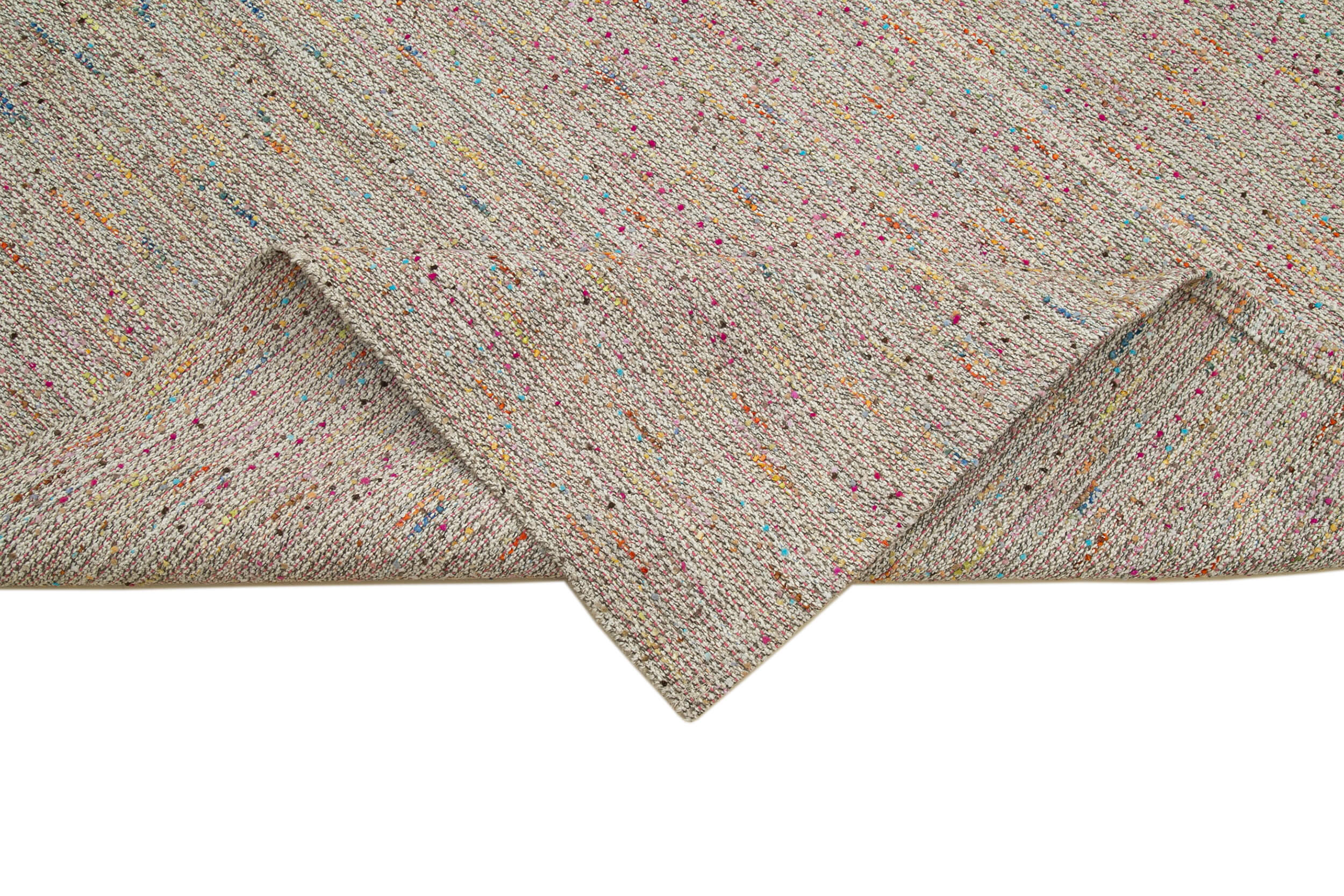 Vintage Flatweave Rug - Handmade Area Rug Cotton Wool Carpet 10'5''x13'5'' Beige