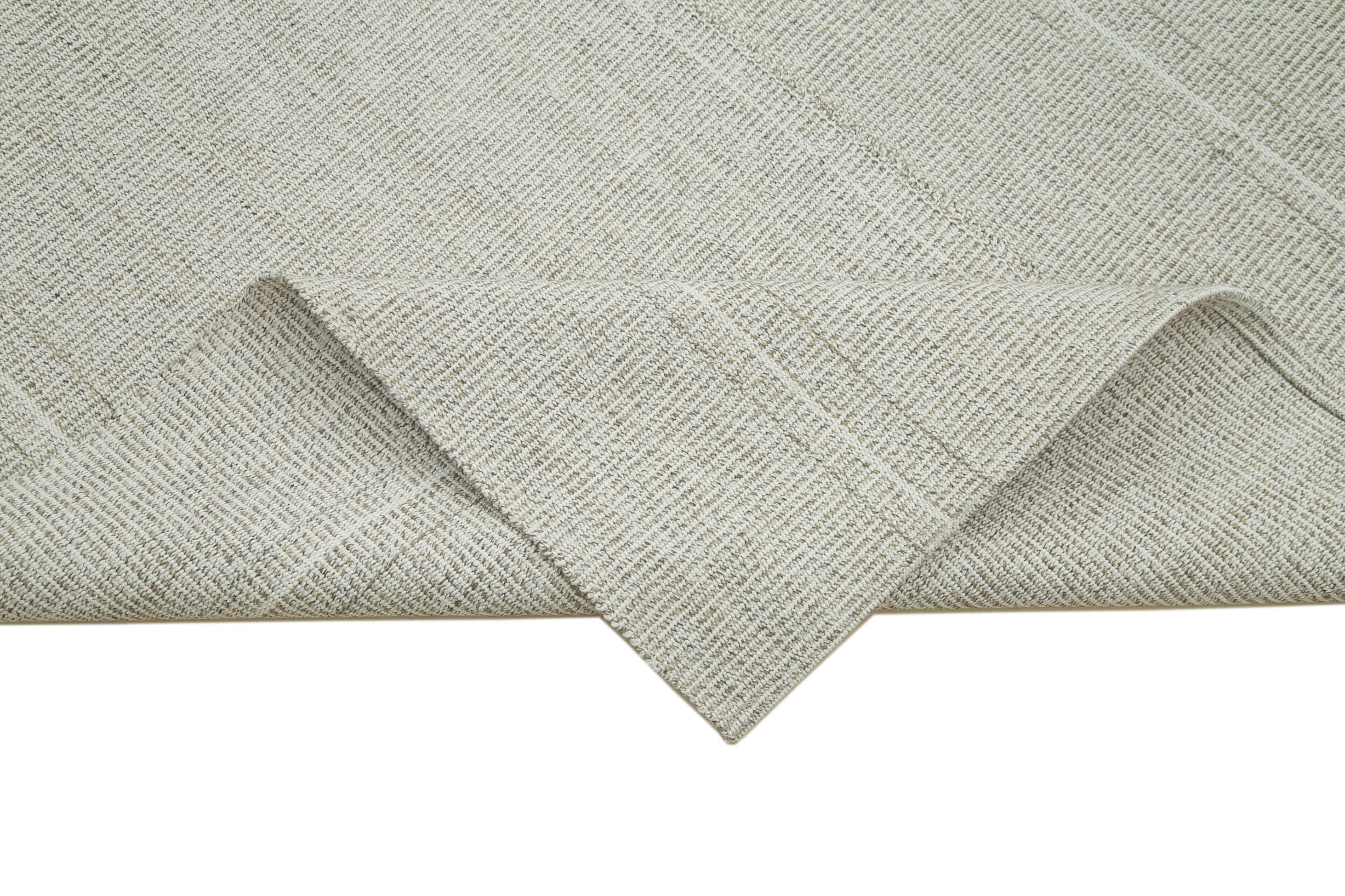 Vintage Flatweave Rug – Handmade Cotton Wool Area Rug | Beige Classic Carpet 8'10''x13'1''