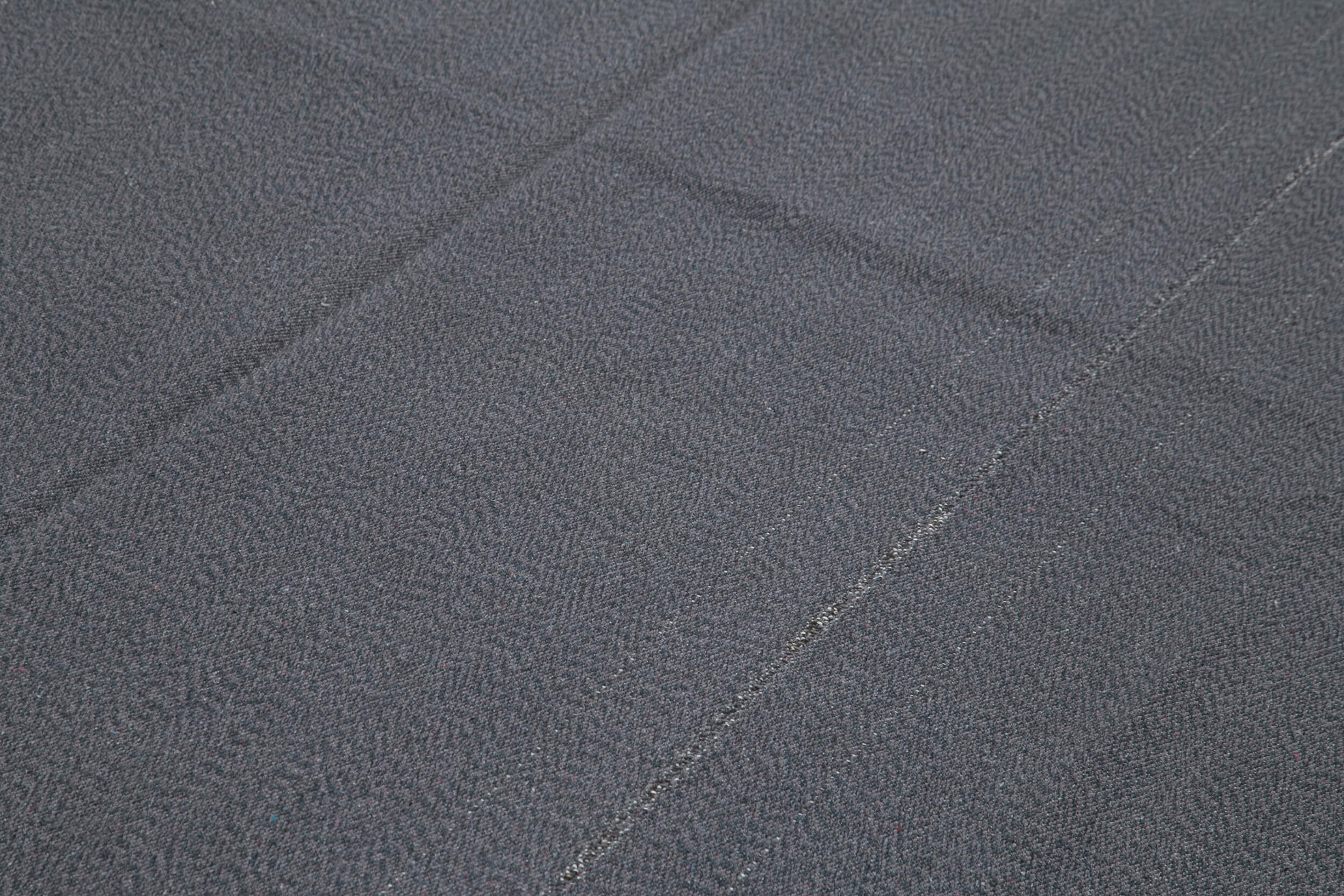 Vintage Flatweave Rug – Handmade Wool Area Rug 9'0''x12'1'' Grey Cotton Wool Carpet