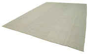 Vintage Flatweave Rug – Handmade Area Rug 10'7''x14'5'' with Soft Wool Cotton Blend