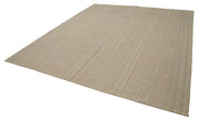 Vintage Flatweave Rug - Handmade Area Rug 9'3''x10'7'' | Cotton Wool Carpet Brown