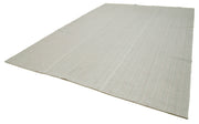 Vintage Flatweave Rug – Handmade Area Rug Cotton Wool Carpet 9'11''x13'9'' Beige