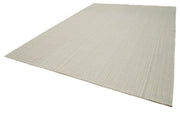 Vintage Flatweave Rug - Handmade Area Rug | Beige Cotton Wool Carpet 10'1''x13'4''