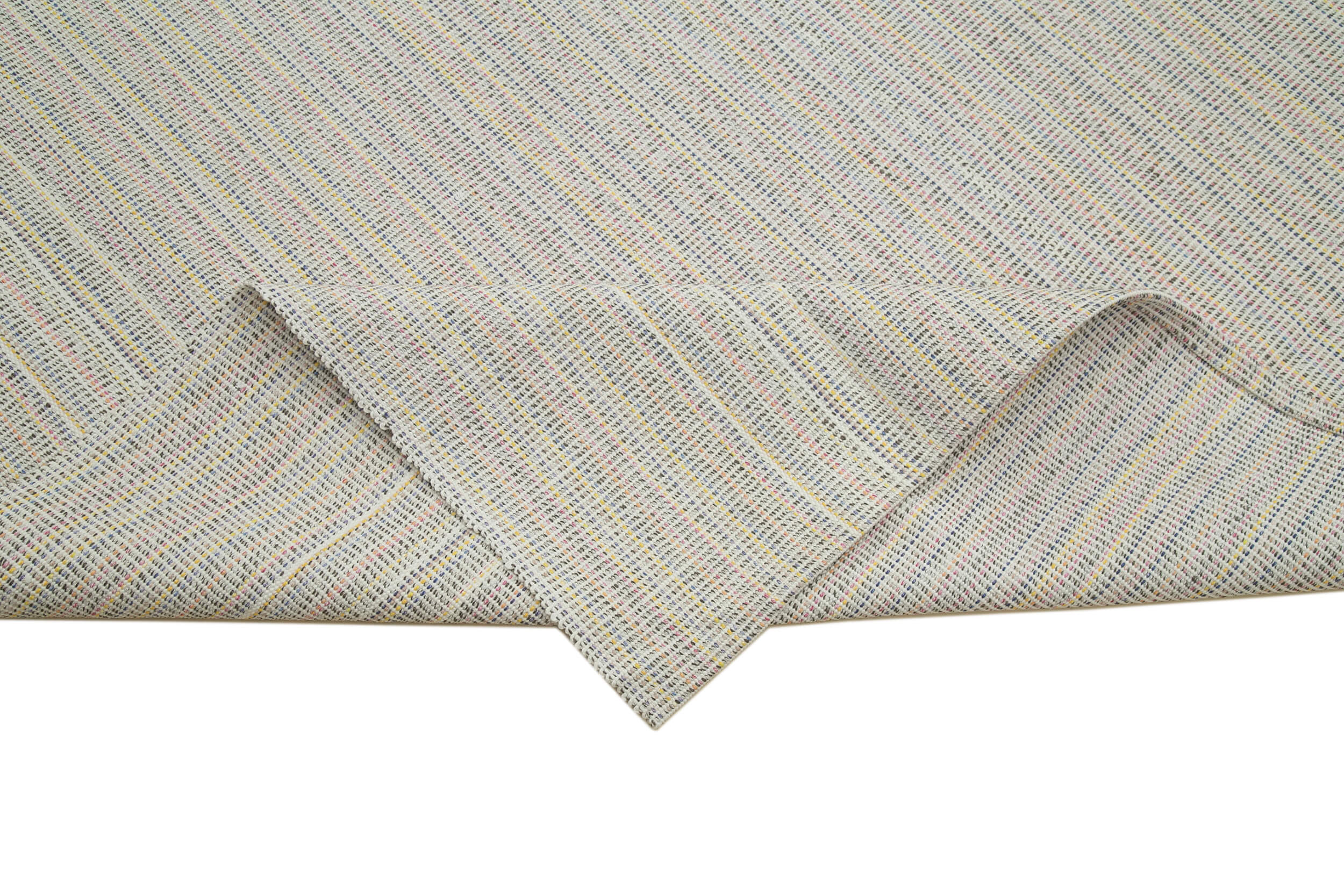 Vintage Flatweave Rug - Handmade Area Rug | Beige Cotton Wool Carpet 10'1''x13'4''