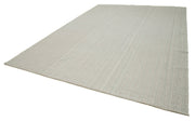 Vintage Flatweave Rug - Handmade Beige Cotton Wool Area Rug 9'11" x 13'7"