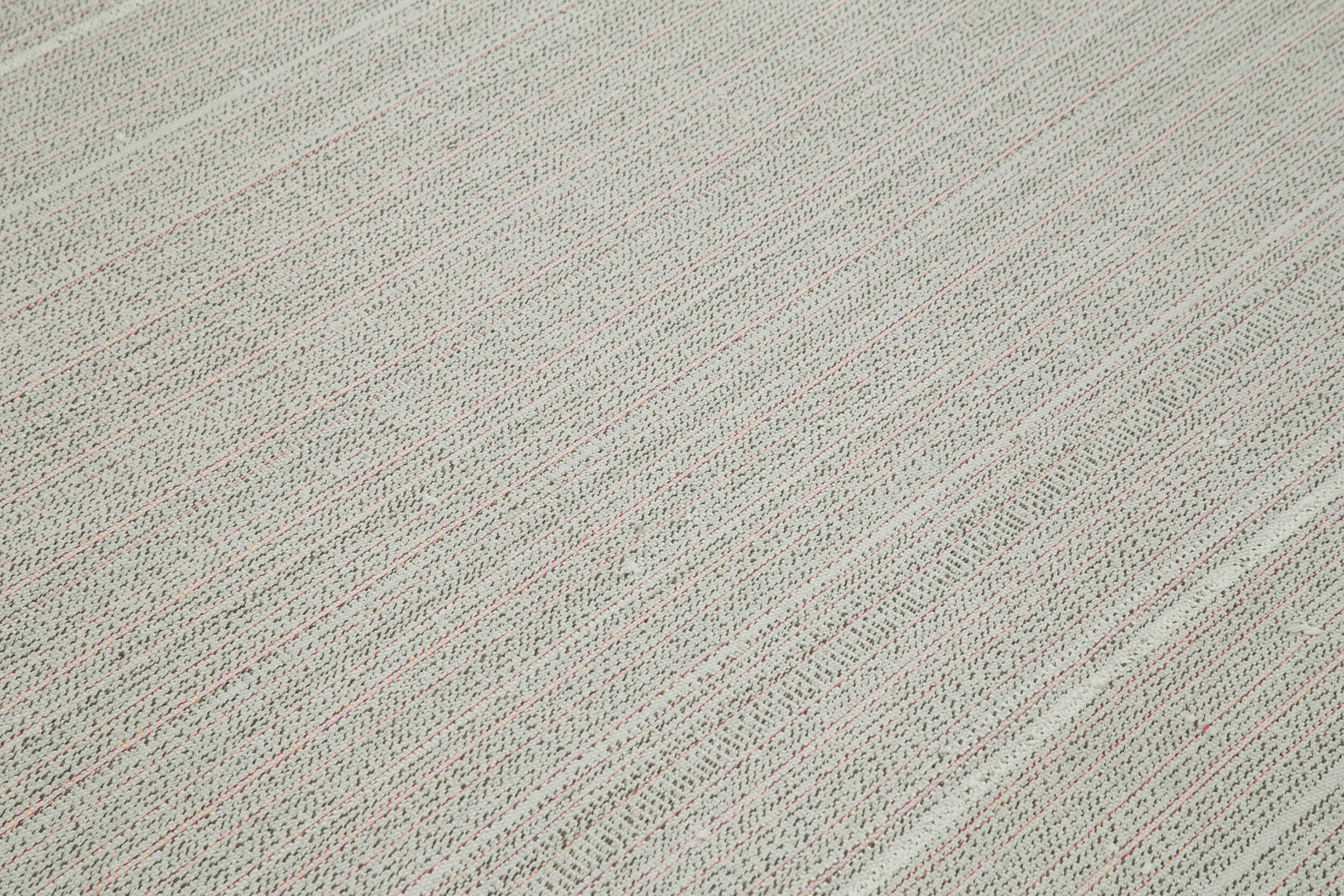 Vintage Flatweave Rug - Handmade Beige Cotton Wool Area Rug 9'11" x 13'7"